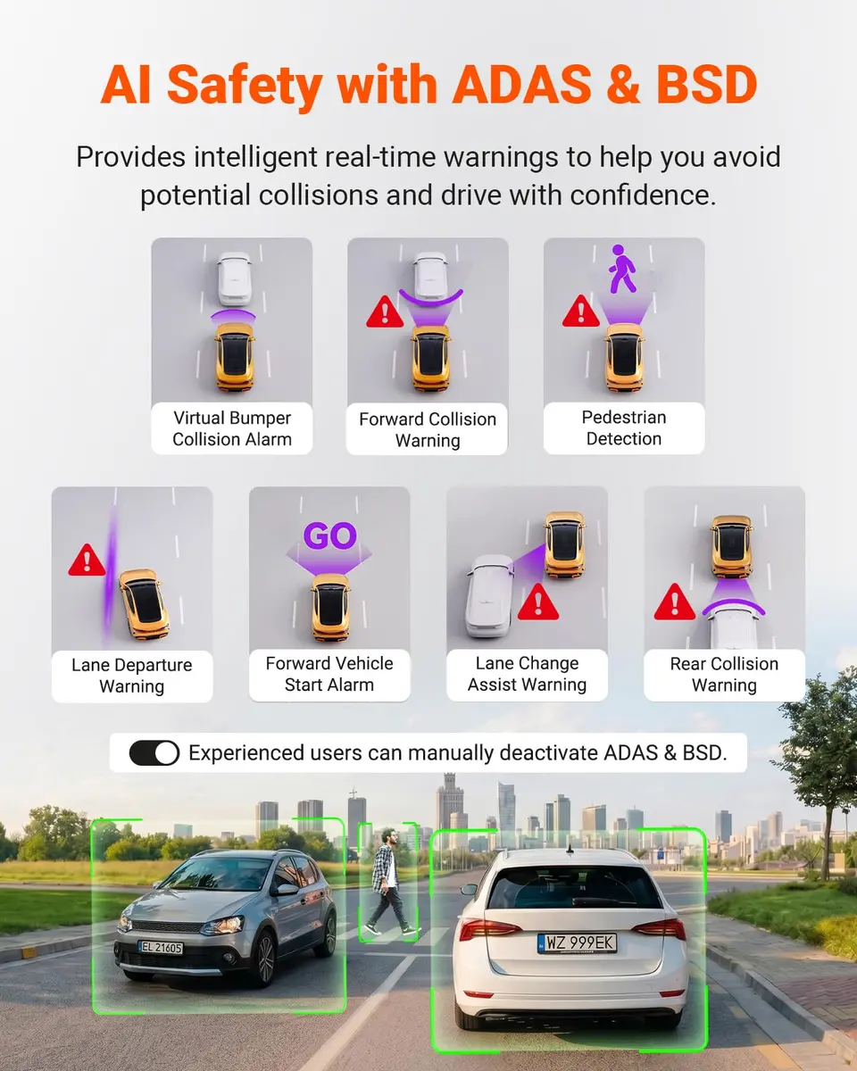 VANTRUE S1 Pro 2-Channel Dash Cam 1440P + 1080P | STARVIS 2 Night Vision, GPS, WiFi, AI Safety (70-120 chars) - view 4