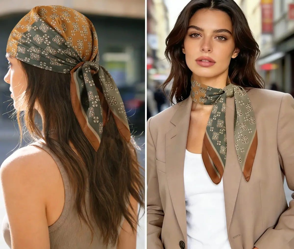 GERINLY Men's Parisian Style Ascot Scarf 68cm (27 Inch) Paisley | Classic Polyester Silk-Feel - view 5