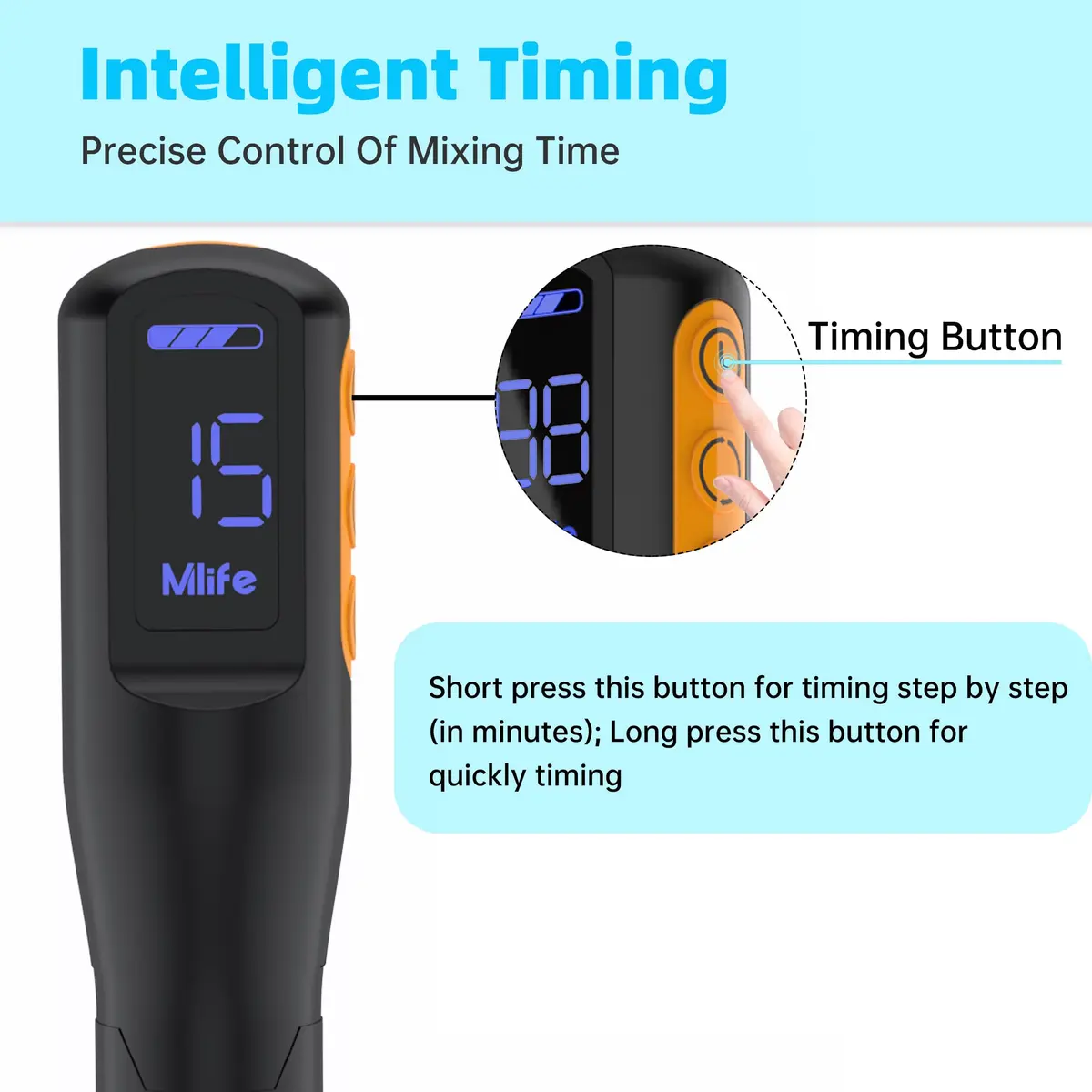 Mlife Upgraded Electric Resin Mixer with Stand & Timer | 2000mAh Rechargeable, 3-Speed, 20-Min Timer, Black - view 3