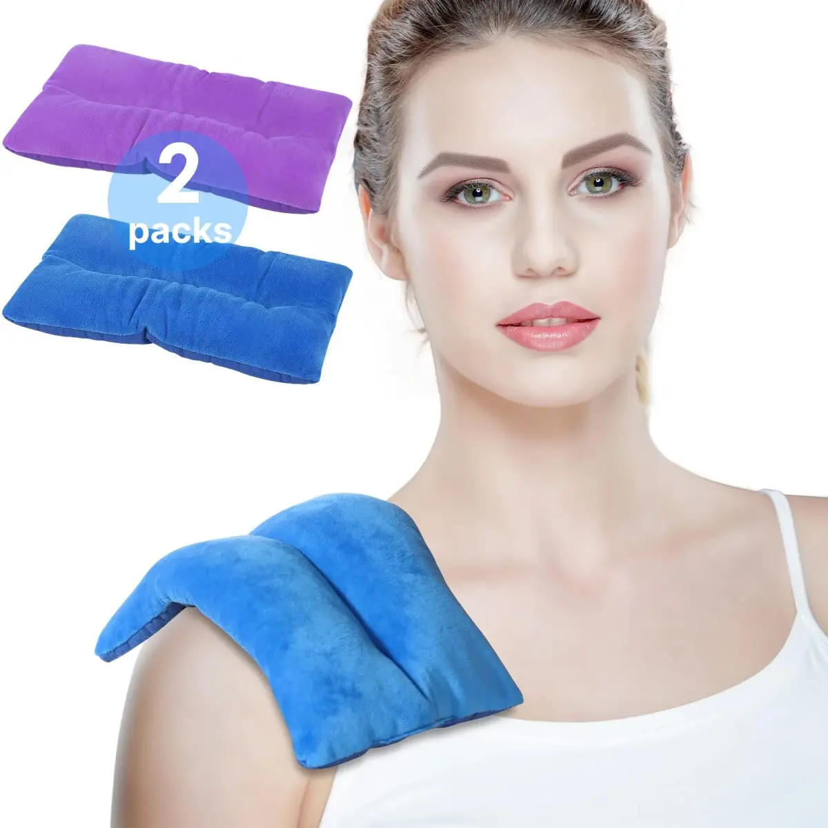 Atsuwell Microwave Heating Pad for Neck Shoulder Pain Relief, 2 Packs | Moist Heat Therapy for Stress & Cramps - main product image