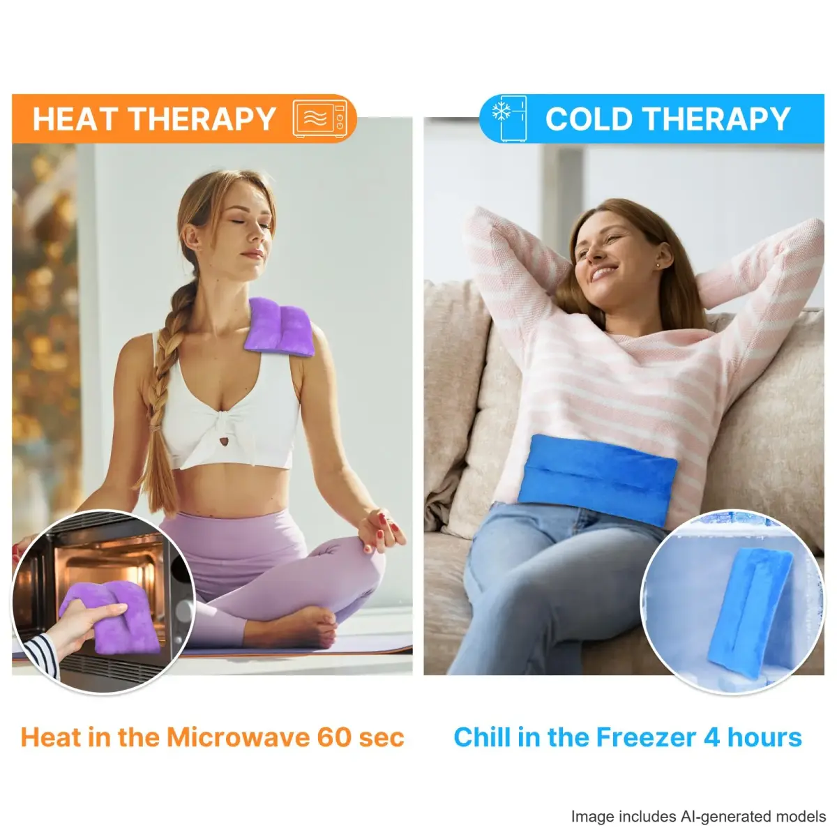 Atsuwell Microwave Heating Pad for Neck Shoulder Pain Relief, 2 Packs | Moist Heat Therapy for Stress & Cramps - view 3