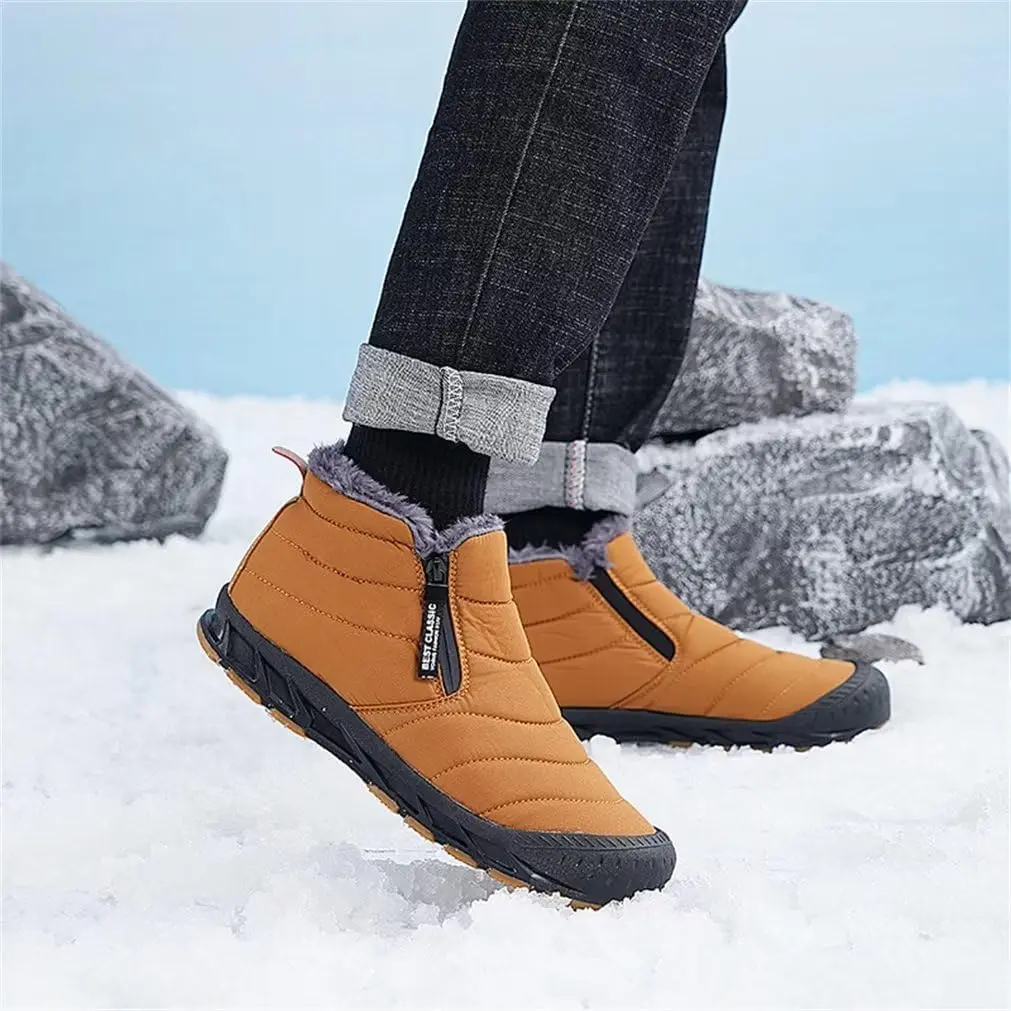 Jakcuz Men’s Winter Ankle Snow Boots, Brown, Size 10.5 | Warm, Non-Slip & Stylish for Cold Weather - view 2