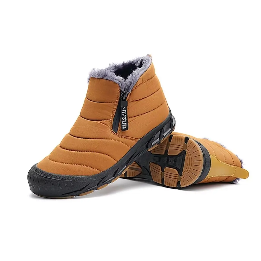 Jakcuz Men’s Winter Ankle Snow Boots, Brown, Size 10.5 | Warm, Non-Slip & Stylish for Cold Weather - view 4