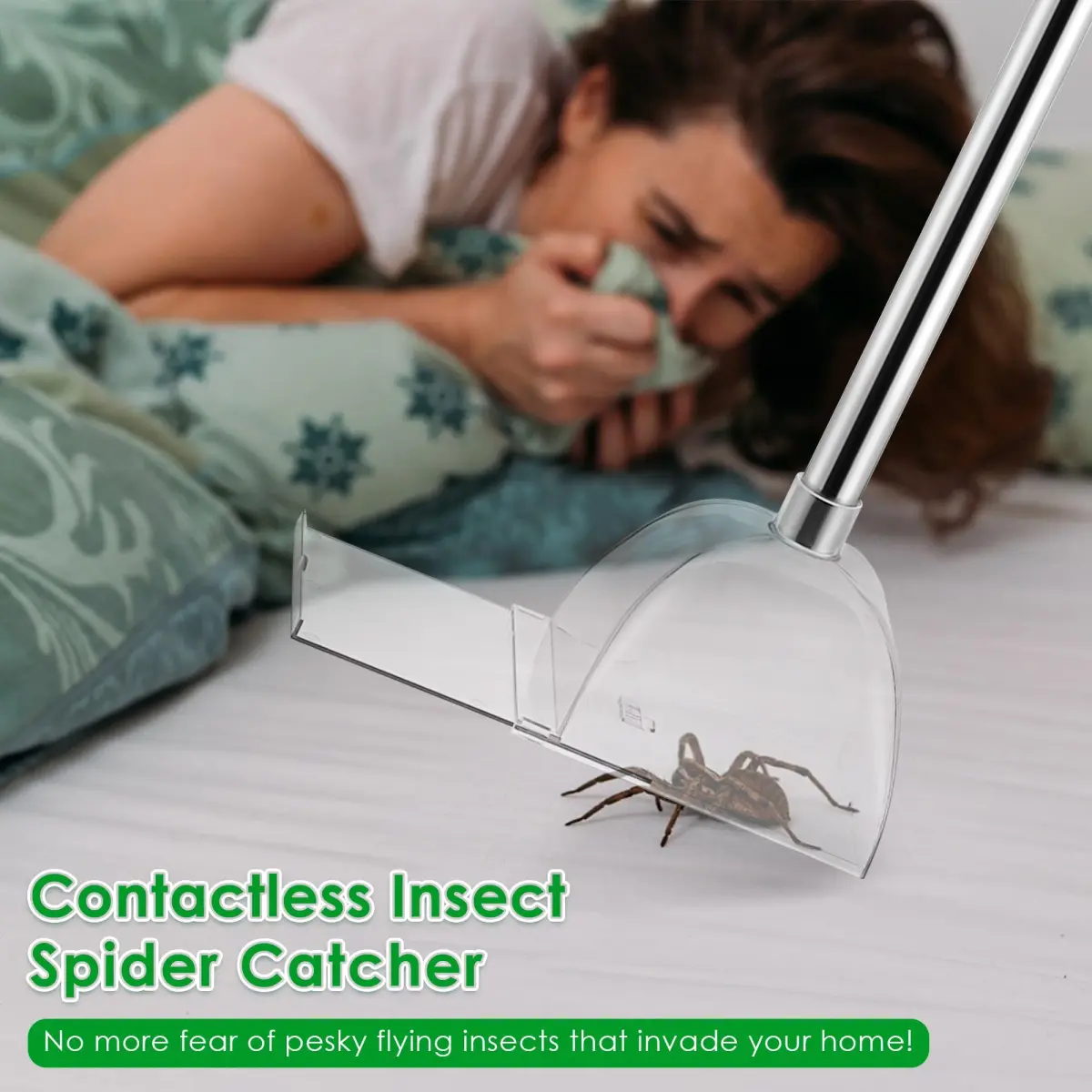 Saillong Long Handle Spider Catcher with 80 cm Reach | Humane Insect & Fly Trap for Indoor Use - view 2