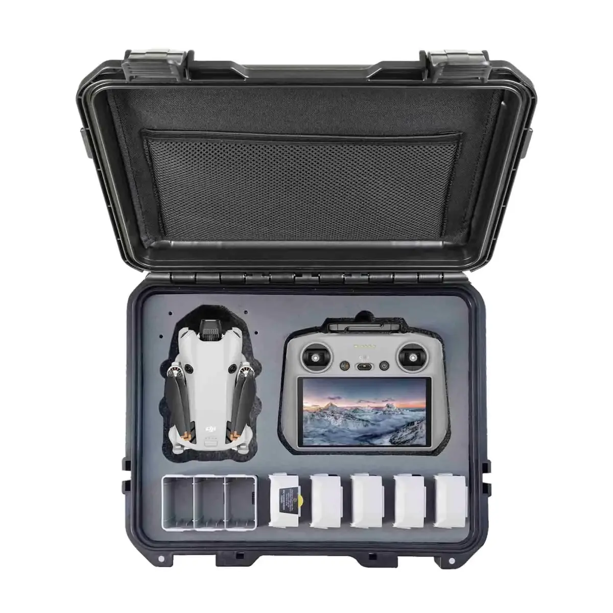 INNVO Waterproof Hard Case for DJI Mini 3 / Mini 4 Pro Fly More Combo | IP67 Rated, 7L Capacity, Black - main product image