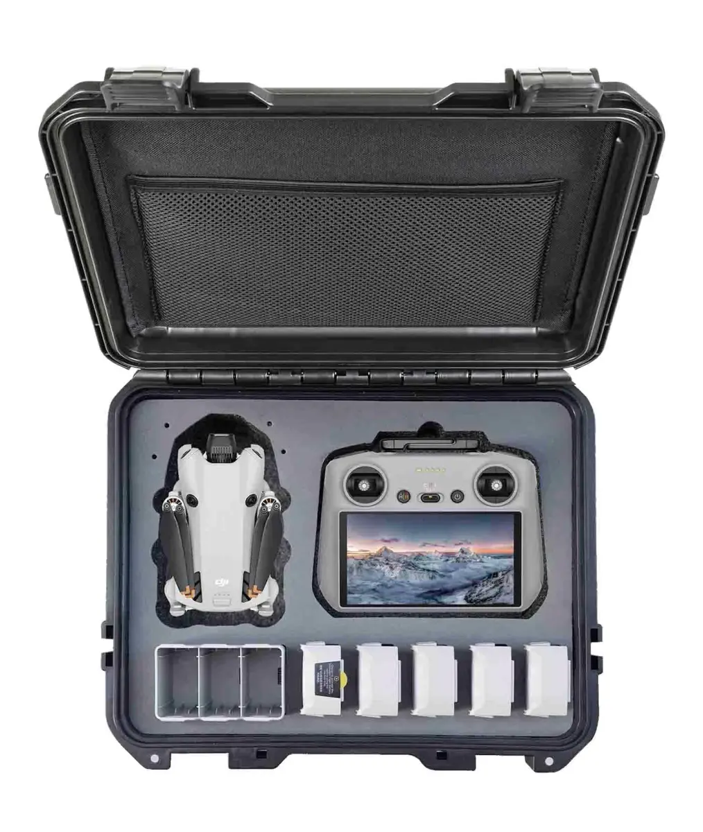 INNVO Waterproof Hard Case for DJI Mini 3 / Mini 4 Pro Fly More Combo | IP67 Rated, 7L Capacity, Black - main product image