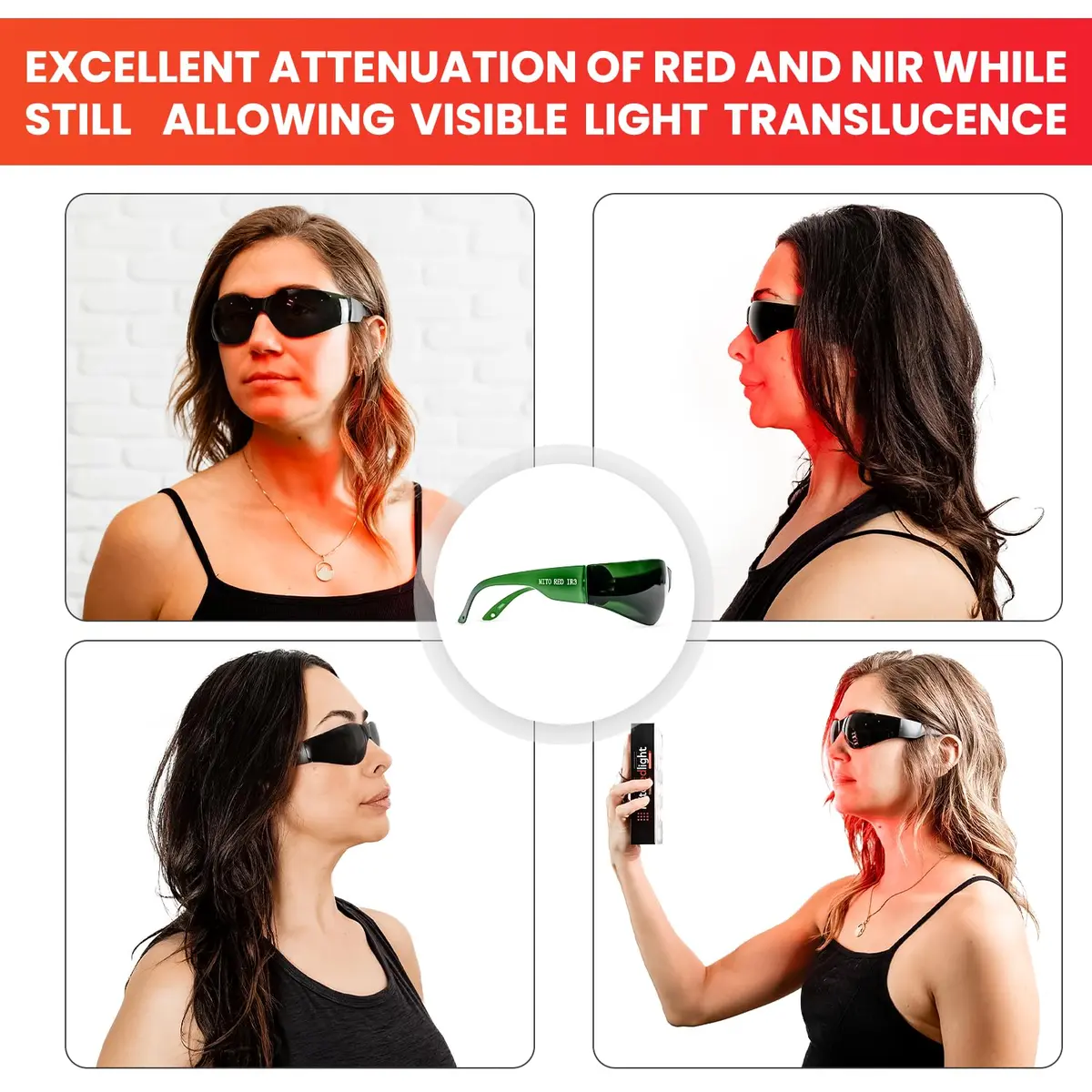 Mito Red Light Red Light Therapy Glasses IR3 Dark | Eye Protection for Infrared & Near-Infrared Light - view 5