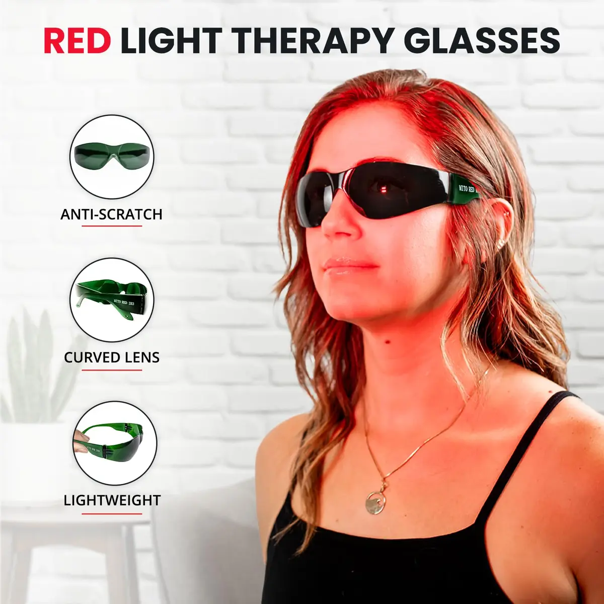 Mito Red Light Red Light Therapy Glasses IR3 Dark | Eye Protection for Infrared & Near-Infrared Light - view 2