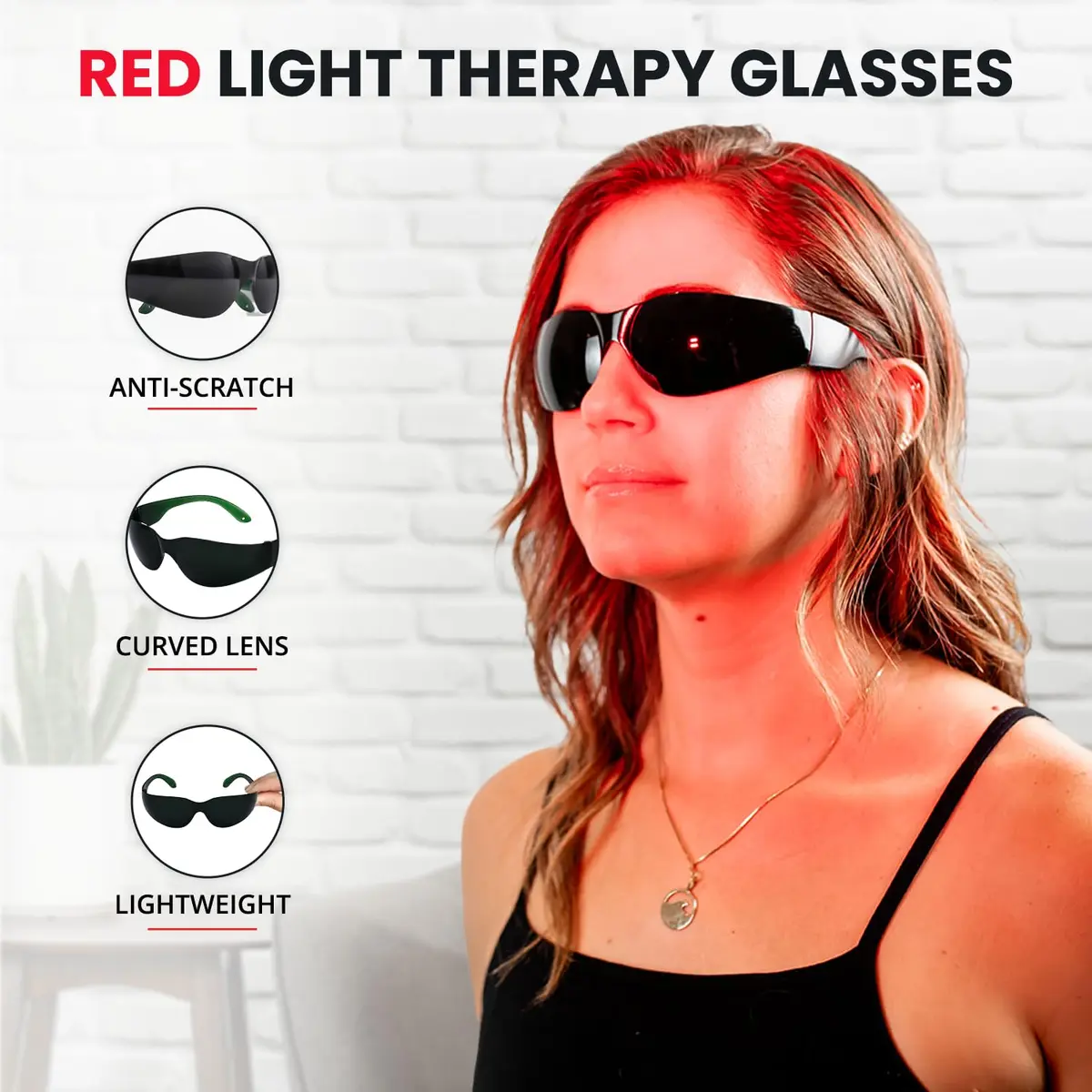 Mito Red Light Red Light Glasses | Eye Protection for Red Light Therapy (600nm-900nm) | IR5 Extra Dark - view 2