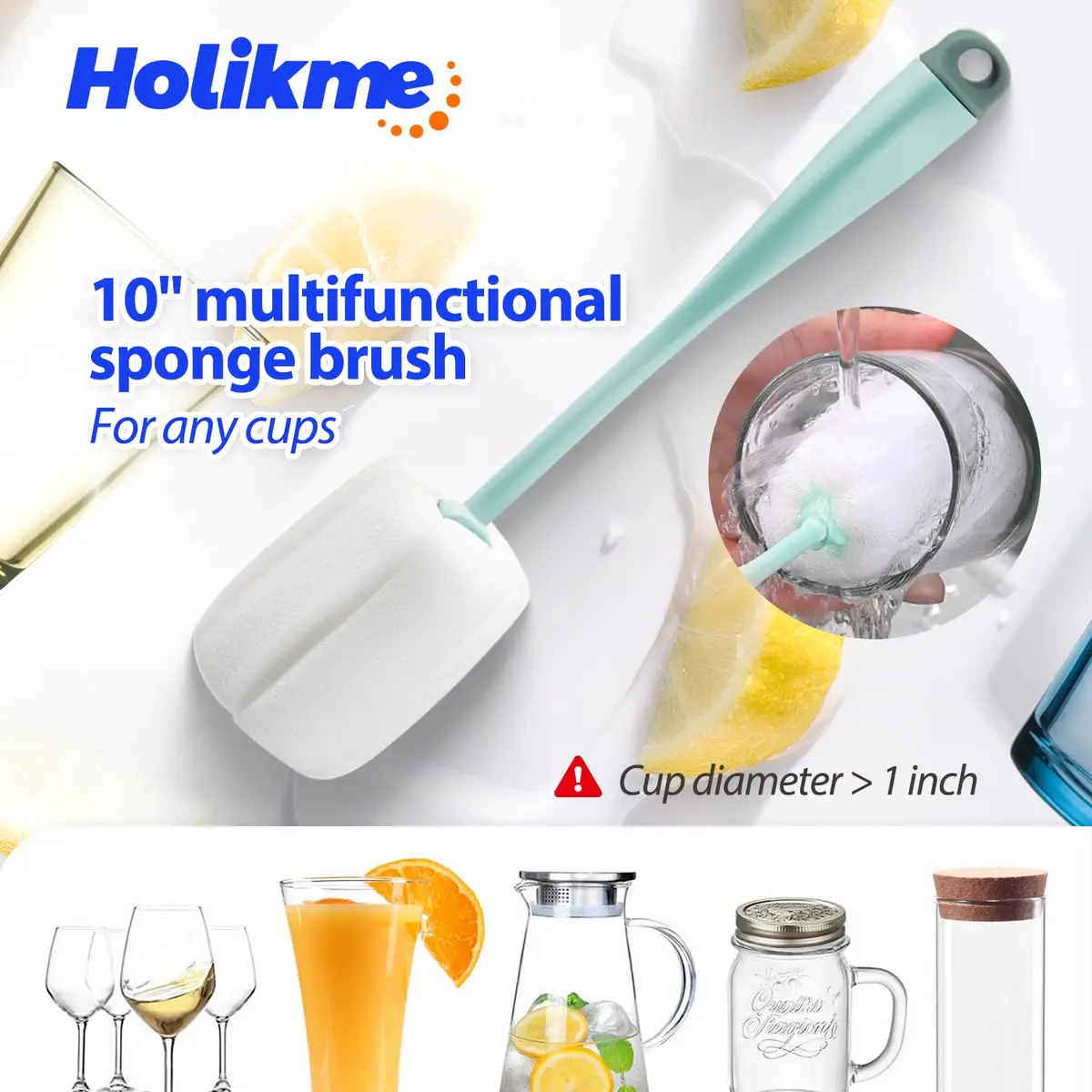 Holikme 11-Piece Tube Cleaning Lab Brush Set with Long Handle, Green | 4.3cm (1.7in) x 40cm (16in) Brush - view 4