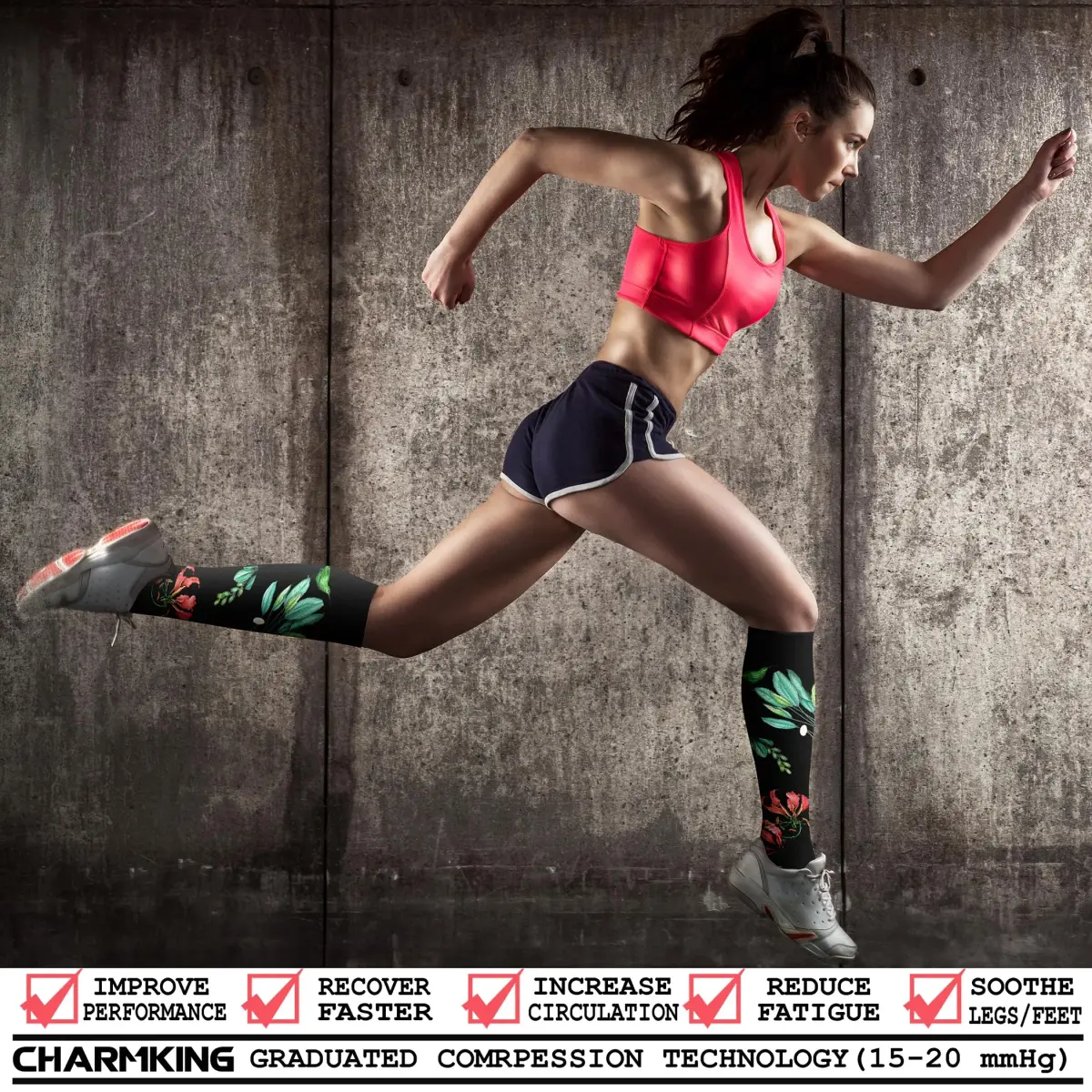 CHARMKING Compression Socks for Women & Men Circulation (3 Pairs) 15-20 mmHg | FDA Approved Medical Grade Support - view 2