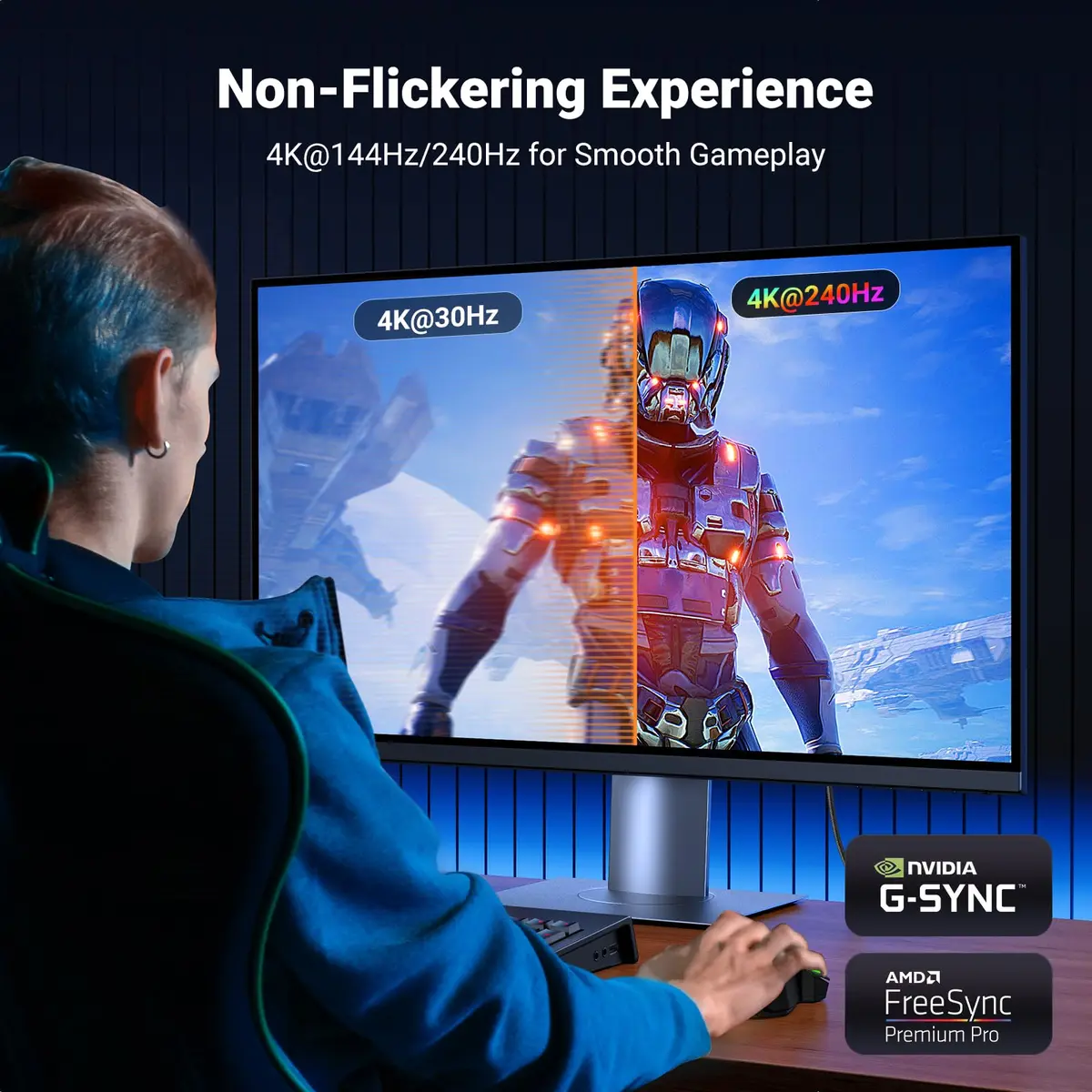 UGREEN VESA Certified 8K@60Hz Mini DisplayPort to DisplayPort Cable 6.6FT | Supports 8K Ultra HD & Gaming - view 2
