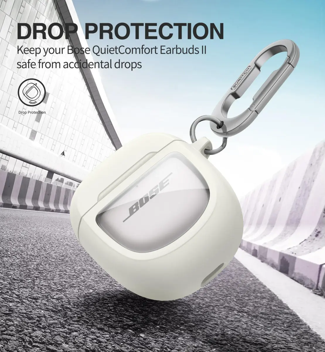 SURITCH Protective Case for Bose QuietComfort Earbuds II & Ultra | White (1-Pack) - view 3