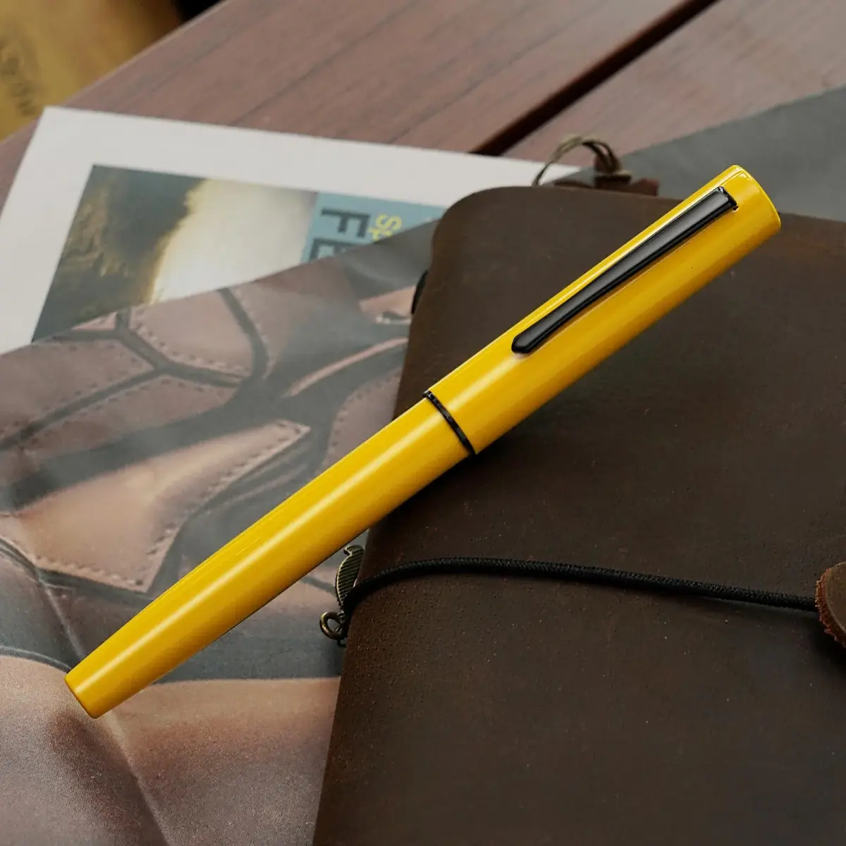 HONG DIAN C1 Fountain Pen Fine Nib, Lemon Yellow & Classic Retro Design Metal Pen with Ink Converter | Smooth Ink Flow Writing Instrument - view 5