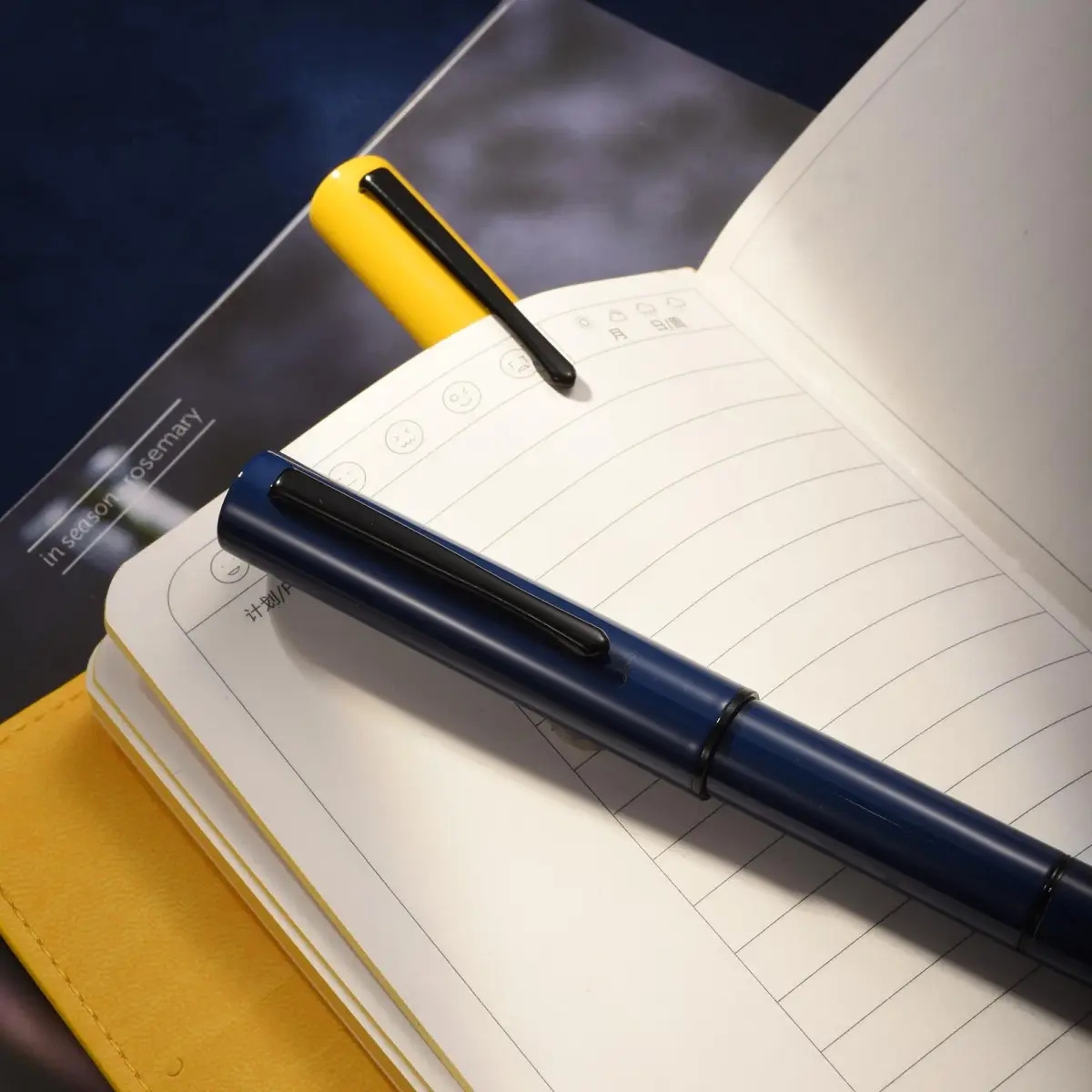 HONG DIAN C1 Fountain Pen Fine Nib, Dark Blue & Classic Retro Design Metal Pen with Ink Converter | Smooth Ink Flow Writing Instrument - view 3