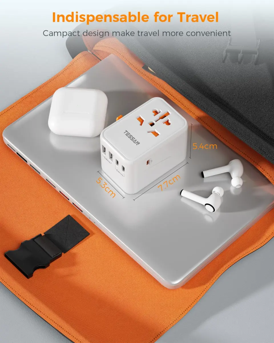 TESSAN Universal Travel Adapter GaN 65W 180g (6.3oz) | Worldwide Power Adapter for 224+ Countries - view 5