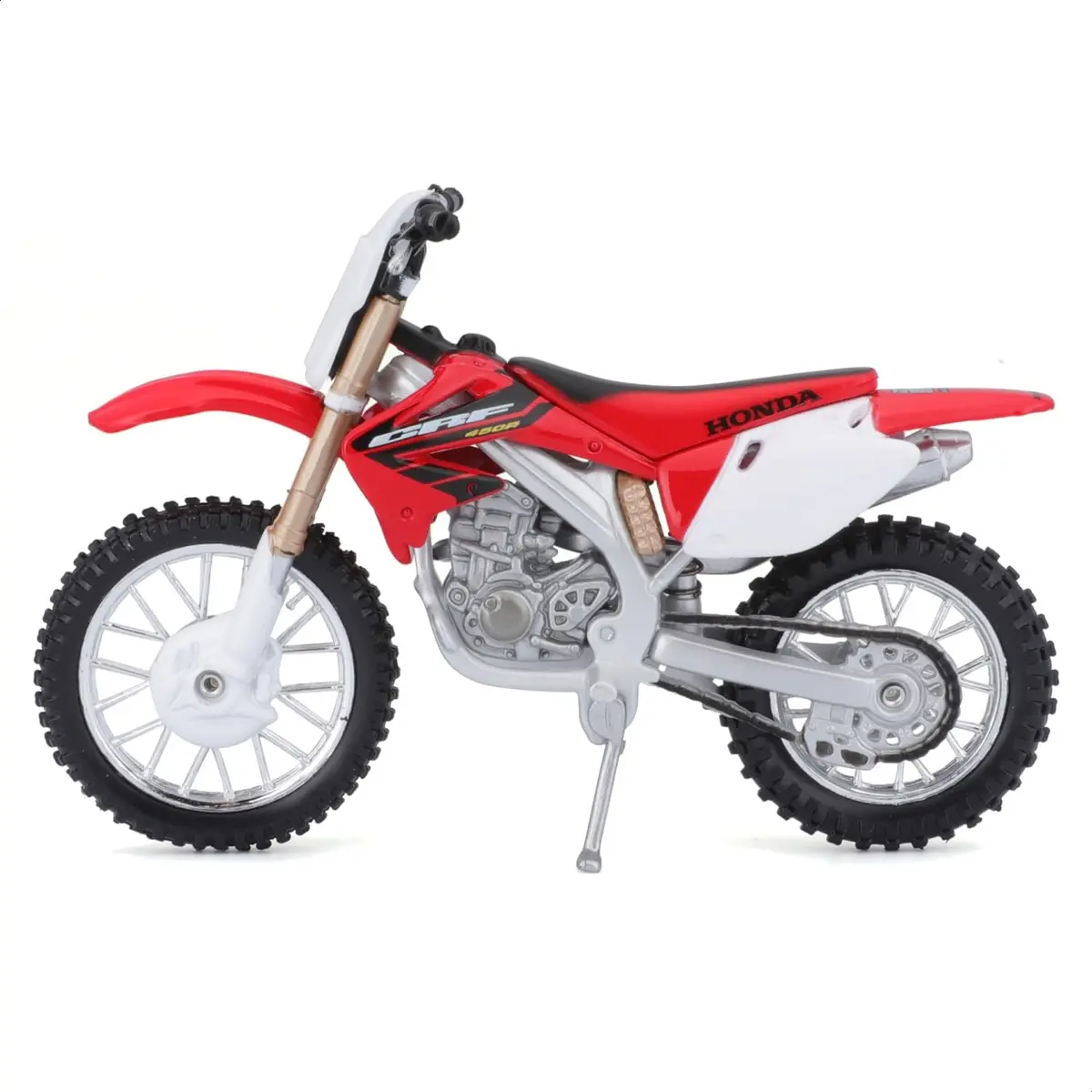 Bburago Honda CRF450 Motorbike 1:18 Scale Red | Detailed Die-Cast Replica Collectible Model - view 5