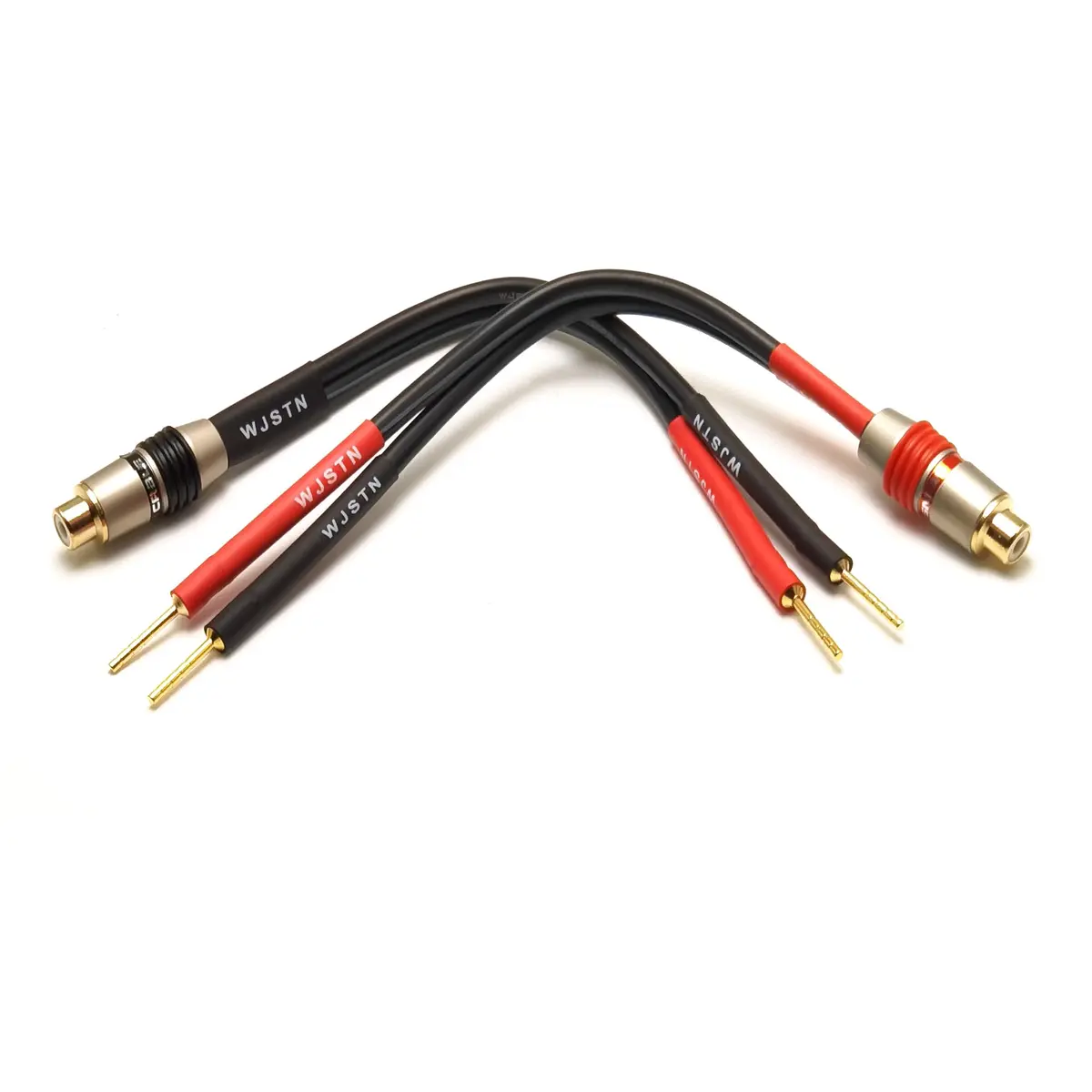 WJSTN RCA to 2mm Pin Banana Plug Adapter 6 inches | High-Quality Audio Connector for Home & Car - main product image