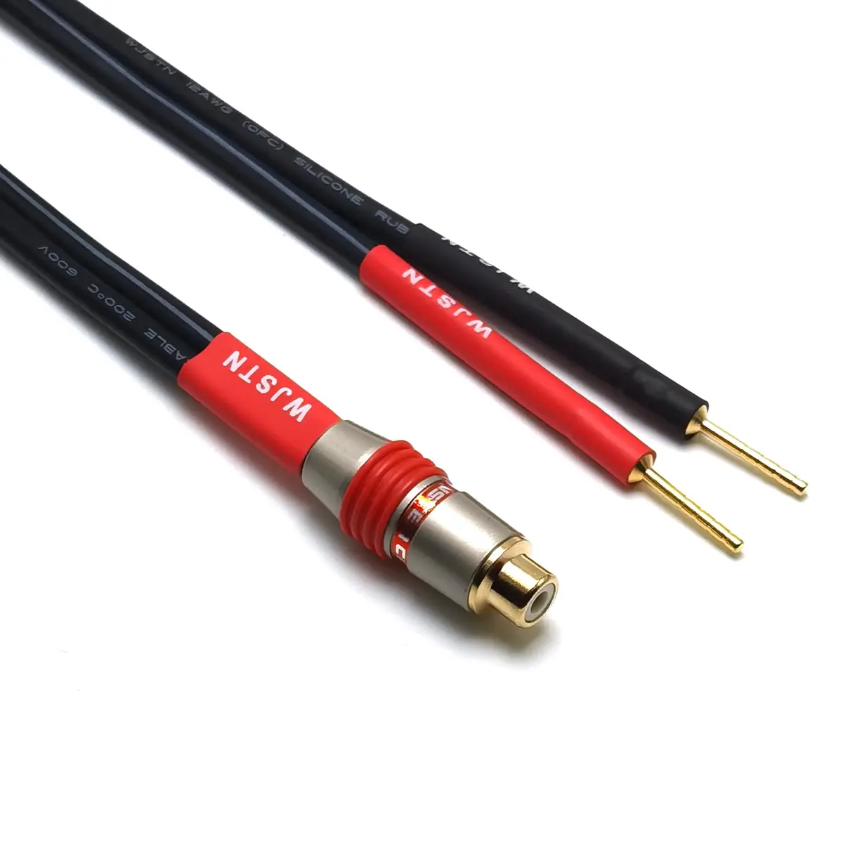 WJSTN RCA to 2mm Pin Banana Plug Adapter 6 inches | High-Quality Audio Connector for Home & Car - view 7