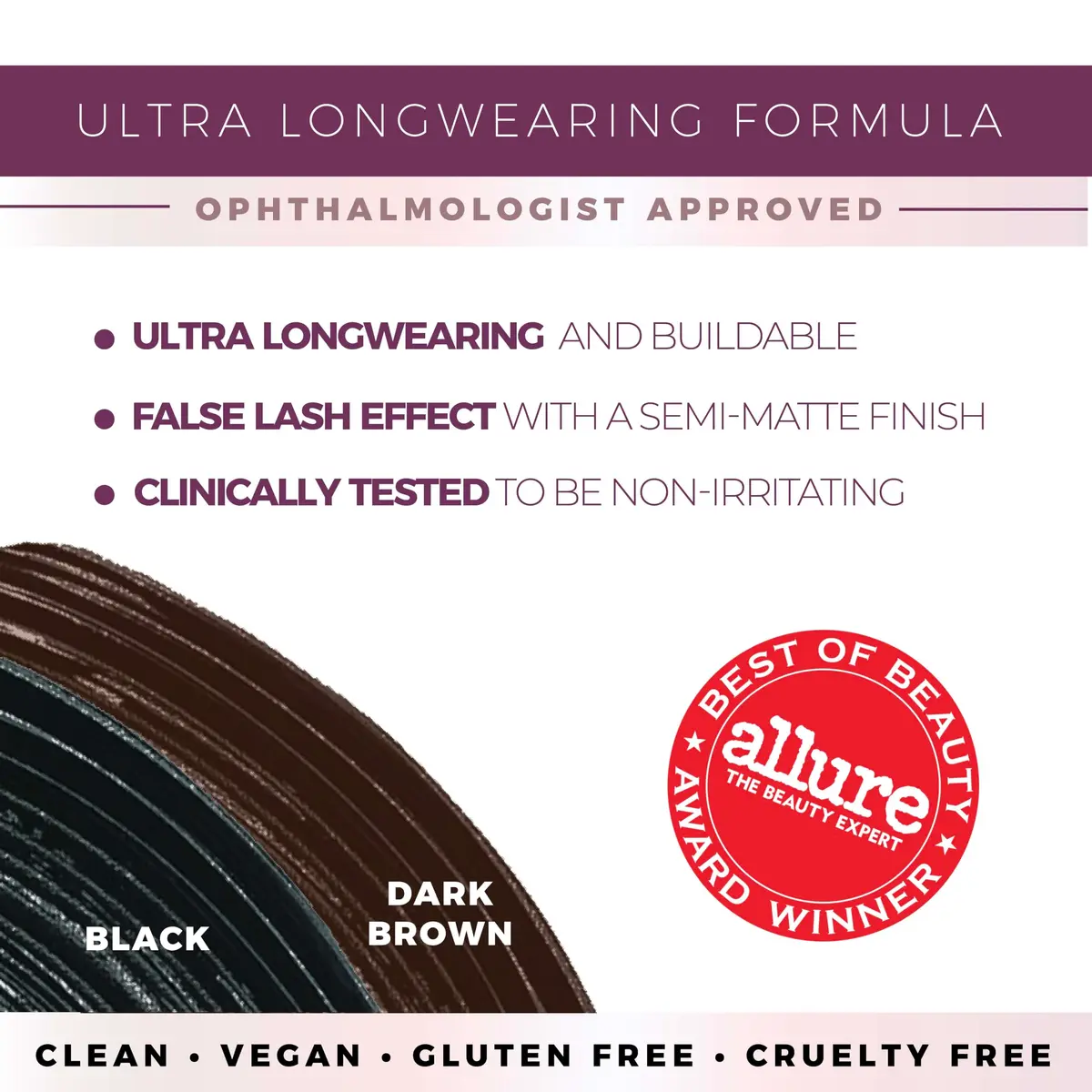 blinc UltraVolume Tubing Mascara, Dark Brown | Buildable, Smudge-Proof & Water-Resistant - view 3