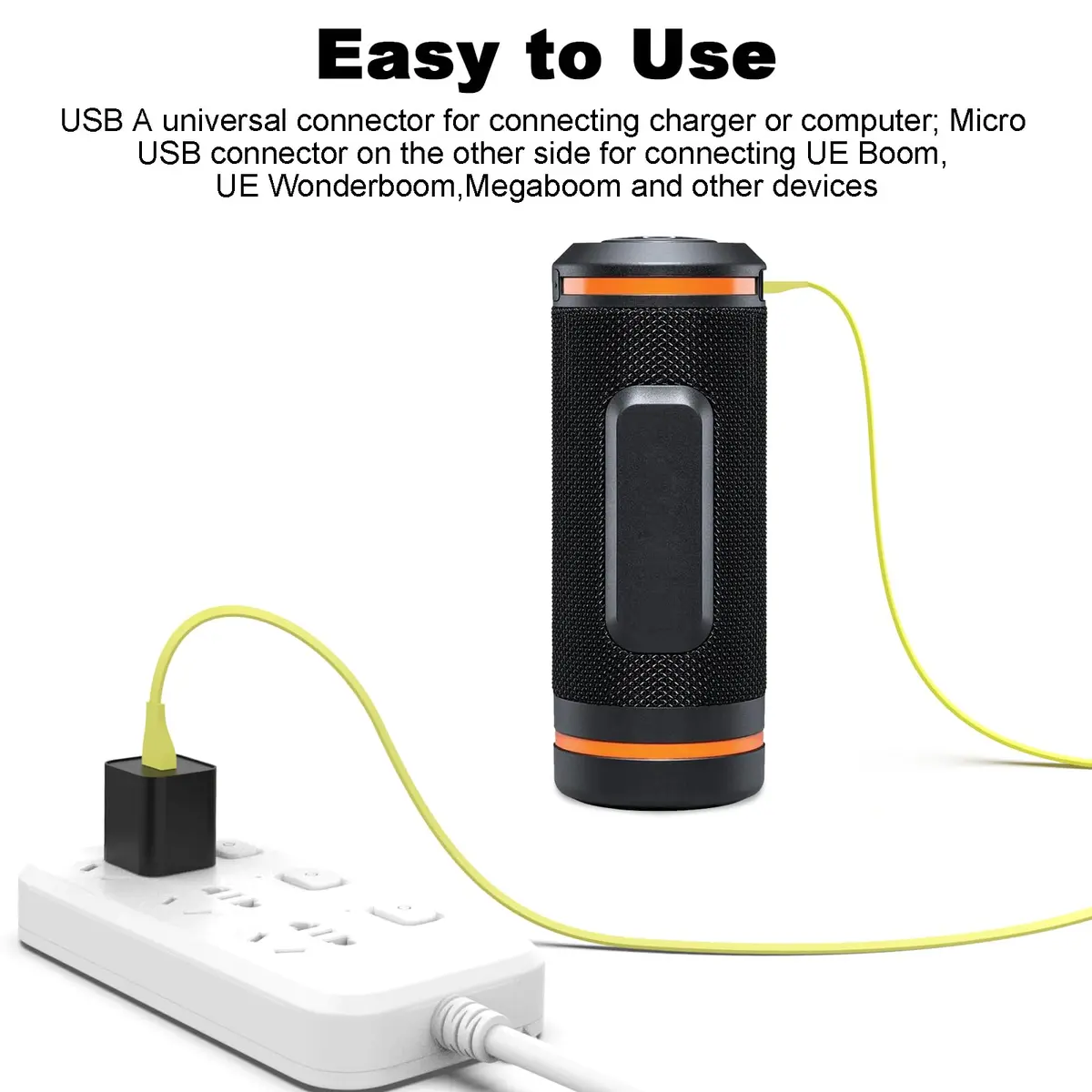 Zosvoses Micro USB Charging Cord for UE Wonderboom 3 & Megaboom 3 | 4ft Yellow - view 7