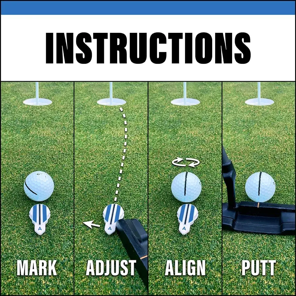 Alignment Ball Mark Golf Putting Alignment Aid Tool 5-Pack | Rotate to Aim for Consistent Rolls - view 3