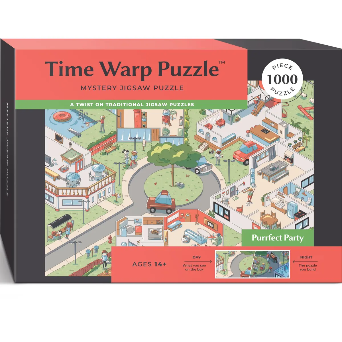da Vinci's Room Time Warp Puzzle – Purrfect Party 1000 Piece Jigsaw Puzzle | 52.2 x 46.3 cm (20.5 x 18.2 inches) - main product image