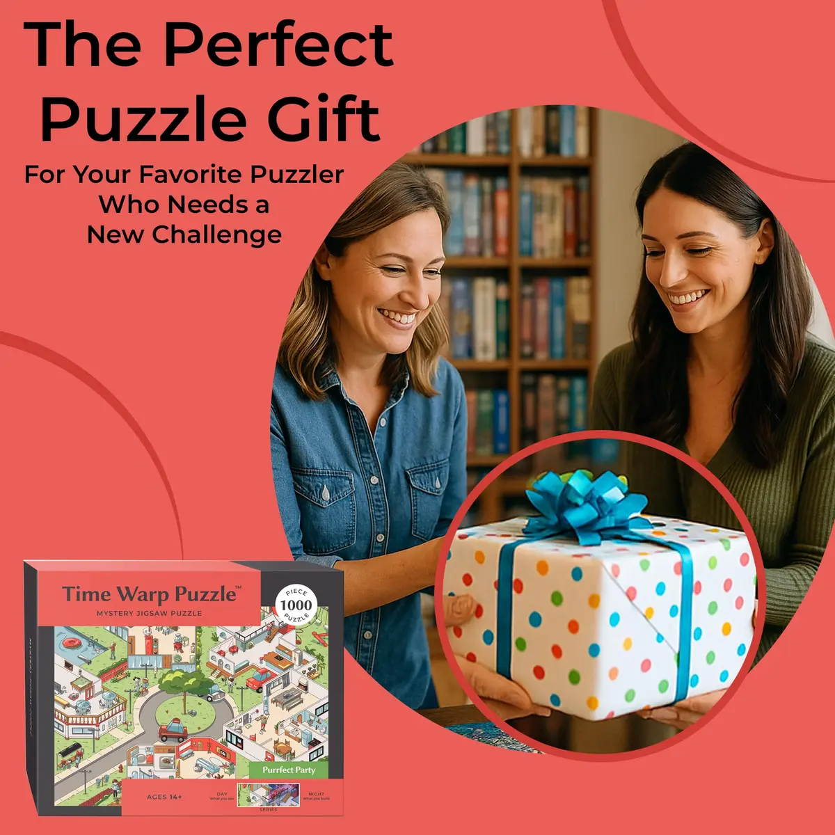da Vinci's Room Time Warp Puzzle – Purrfect Party 1000 Piece Jigsaw Puzzle | 52.2 x 46.3 cm (20.5 x 18.2 inches) - view 6