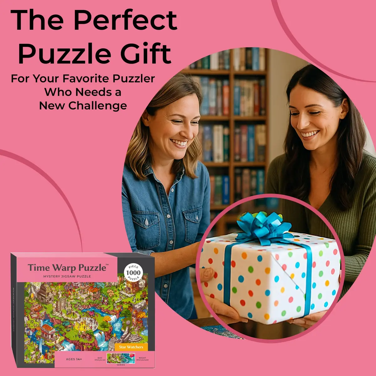 da Vinci's Room Time Warp Puzzle – Star Watchers - 1000 Piece Jigsaw Puzzle for Adults | Day to Night Scene Challenge - view 6