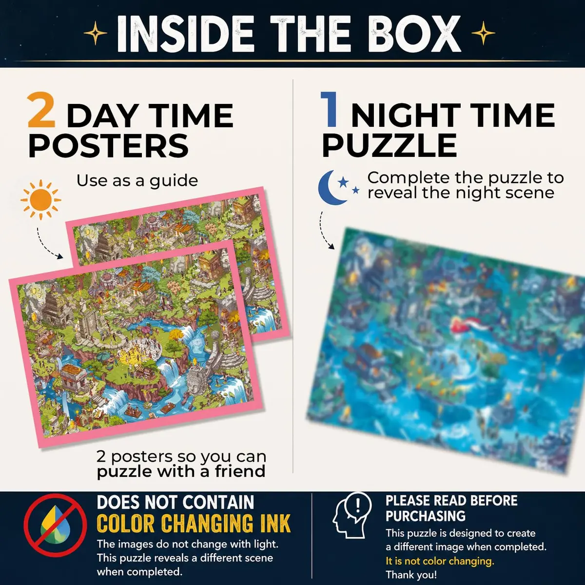 da Vinci's Room Time Warp Puzzle – Star Watchers - 1000 Piece Jigsaw Puzzle for Adults | Day to Night Scene Challenge - view 3