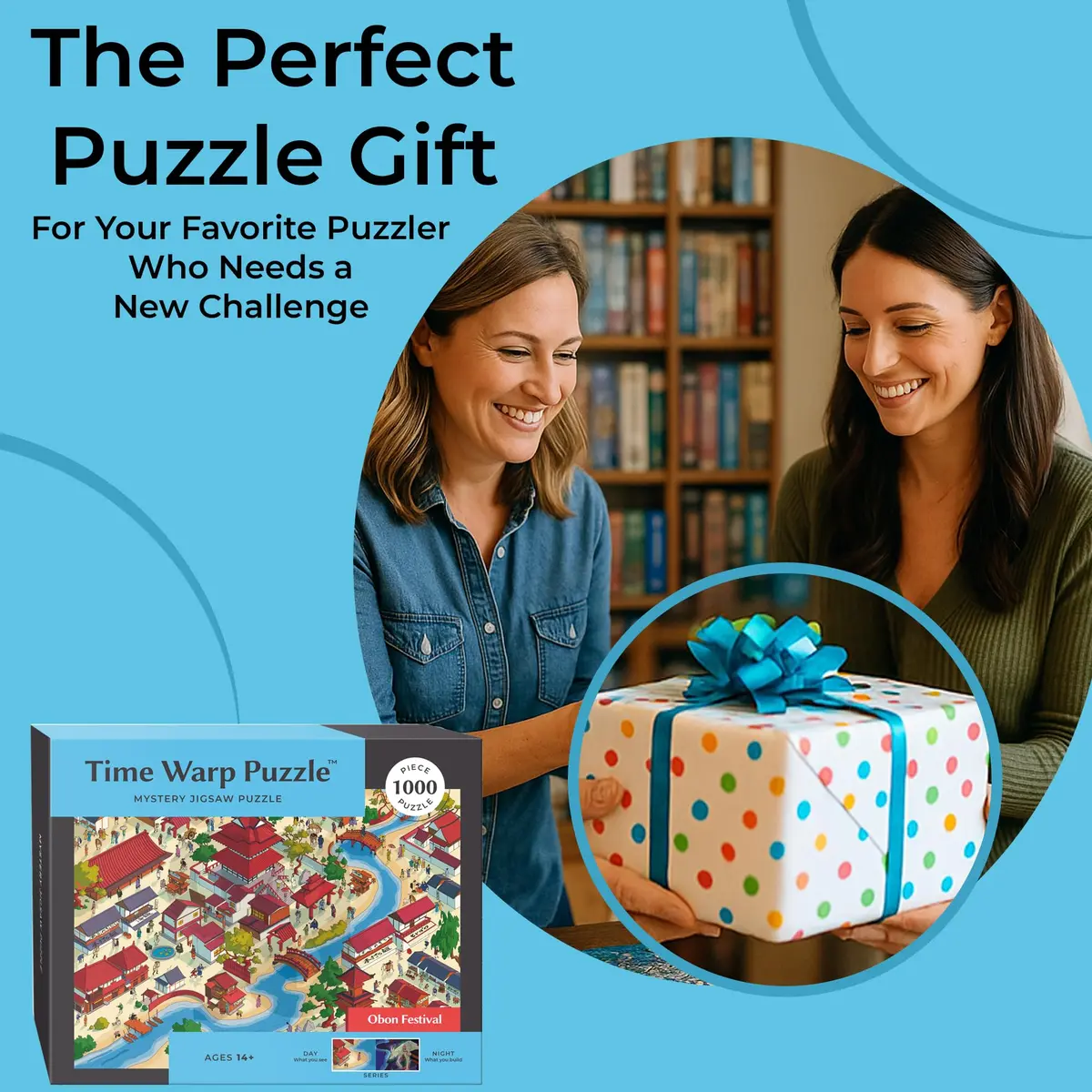 da Vinci's Room Time Warp Puzzle – Obon Festival - 1000 Piece Jigsaw Puzzle for Adults | Night Scene Challenge with Obon Spirits - view 6