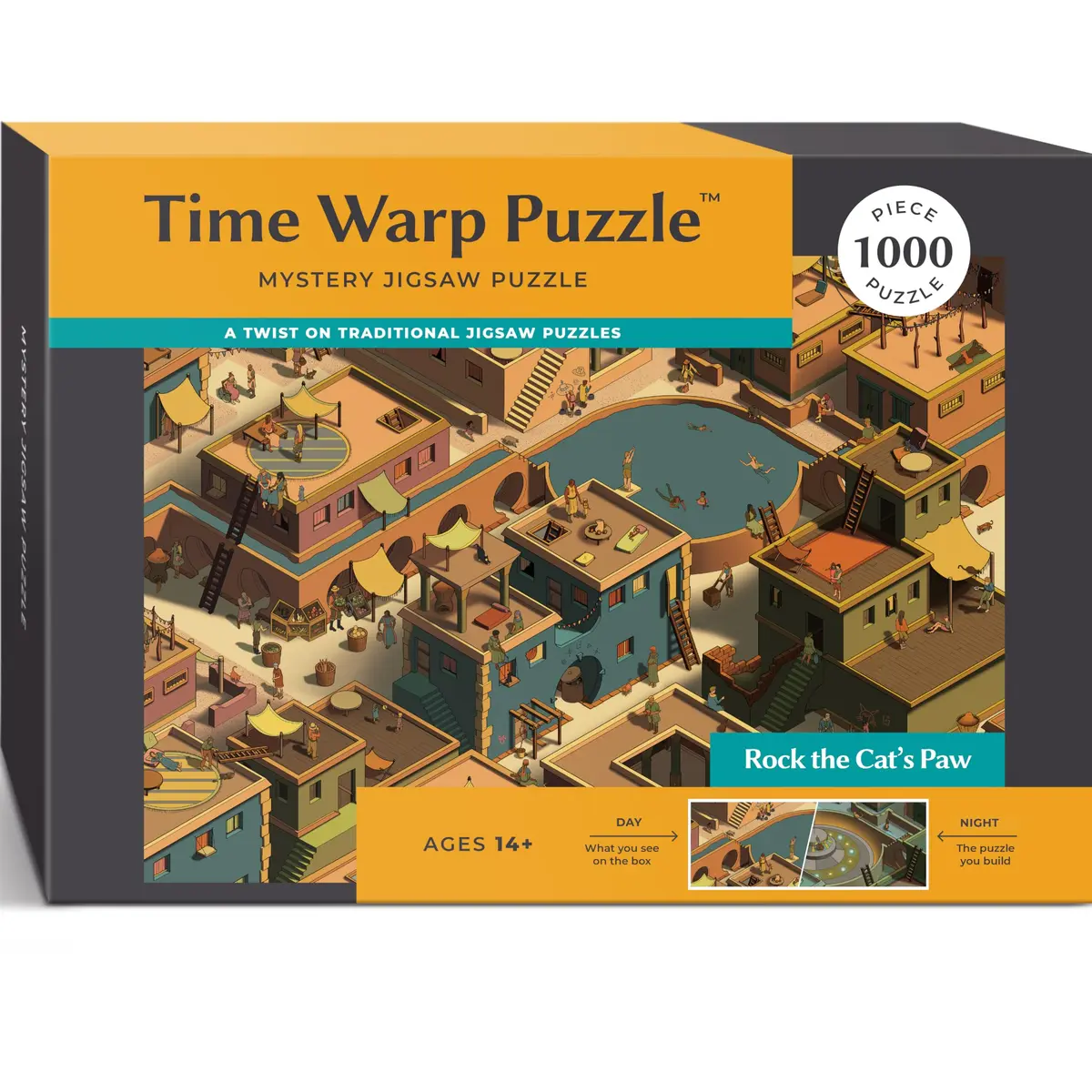 da Vinci's Room Time Warp Puzzle – Rock the Cat's Paw 1000 Piece Jigsaw Puzzle for Adults | Day to Night Scene Challenge - main product image