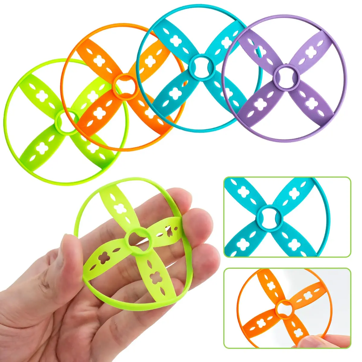 pamexin Outside Toys for Kids Ages 4-8 | 24 Discs Outdoor Play Set with Launchers - view 3