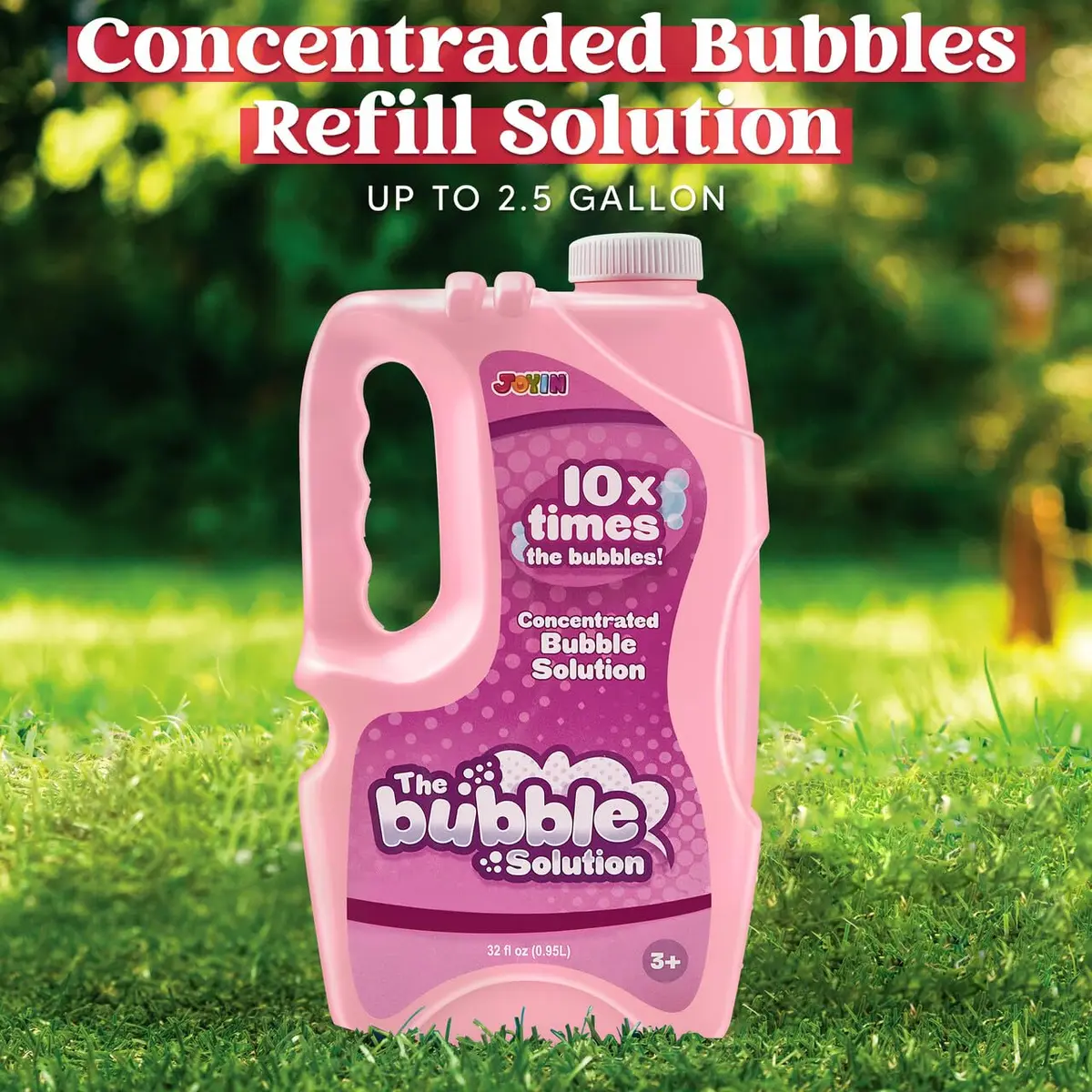 JOYIN Pink Bubble Solution Refills 946ml (32 fl oz) | Concentrated for Giant Bubbles - view 2