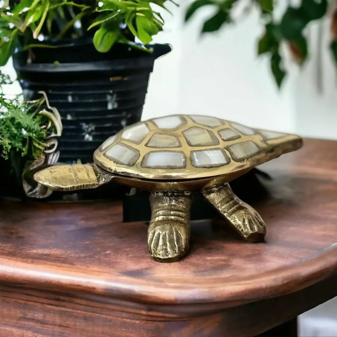 DIVE DECOR Feng Shui Brass Tortoise Figurine | Longevity, Wealth & Prosperity Symbol (1.5 cm H x 4 cm L x 2.5 cm W) - view 5