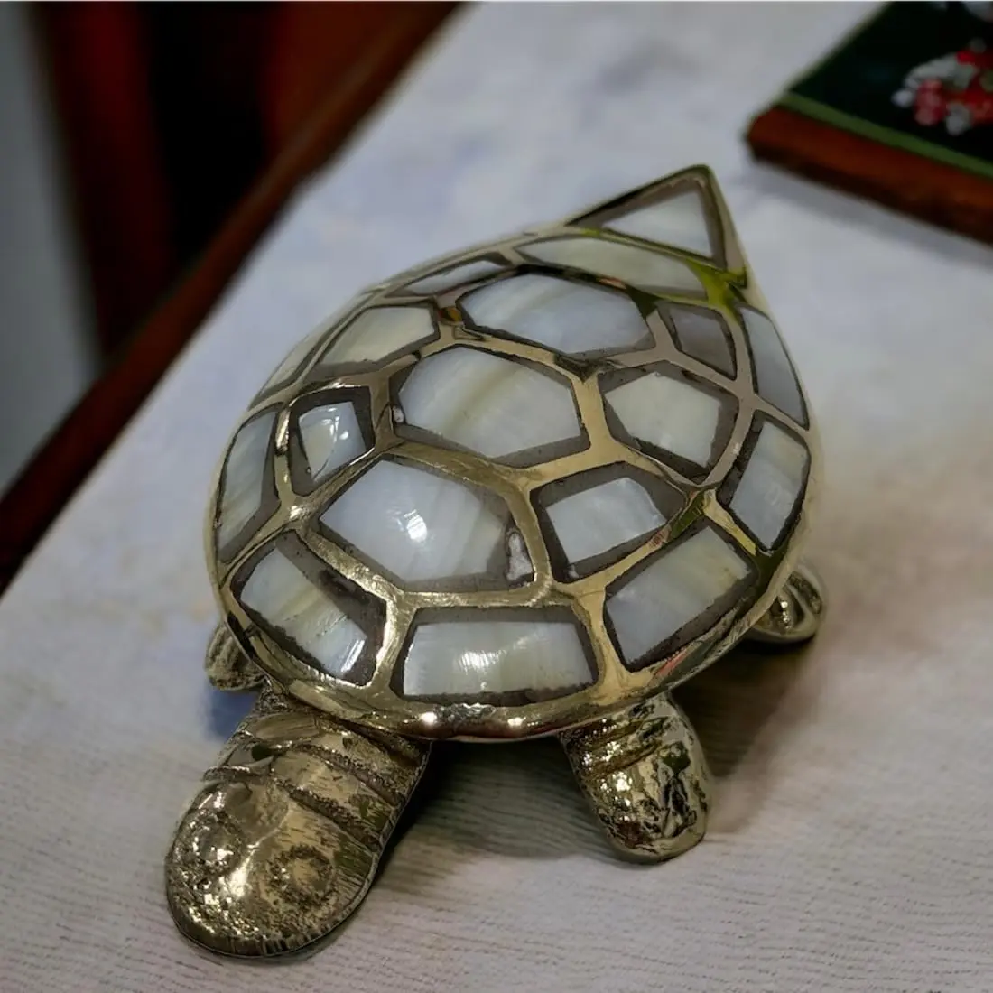 DIVE DECOR Feng Shui Brass Tortoise Figurine | Longevity, Wealth & Prosperity Symbol (1.5 cm H x 4 cm L x 2.5 cm W) - view 6