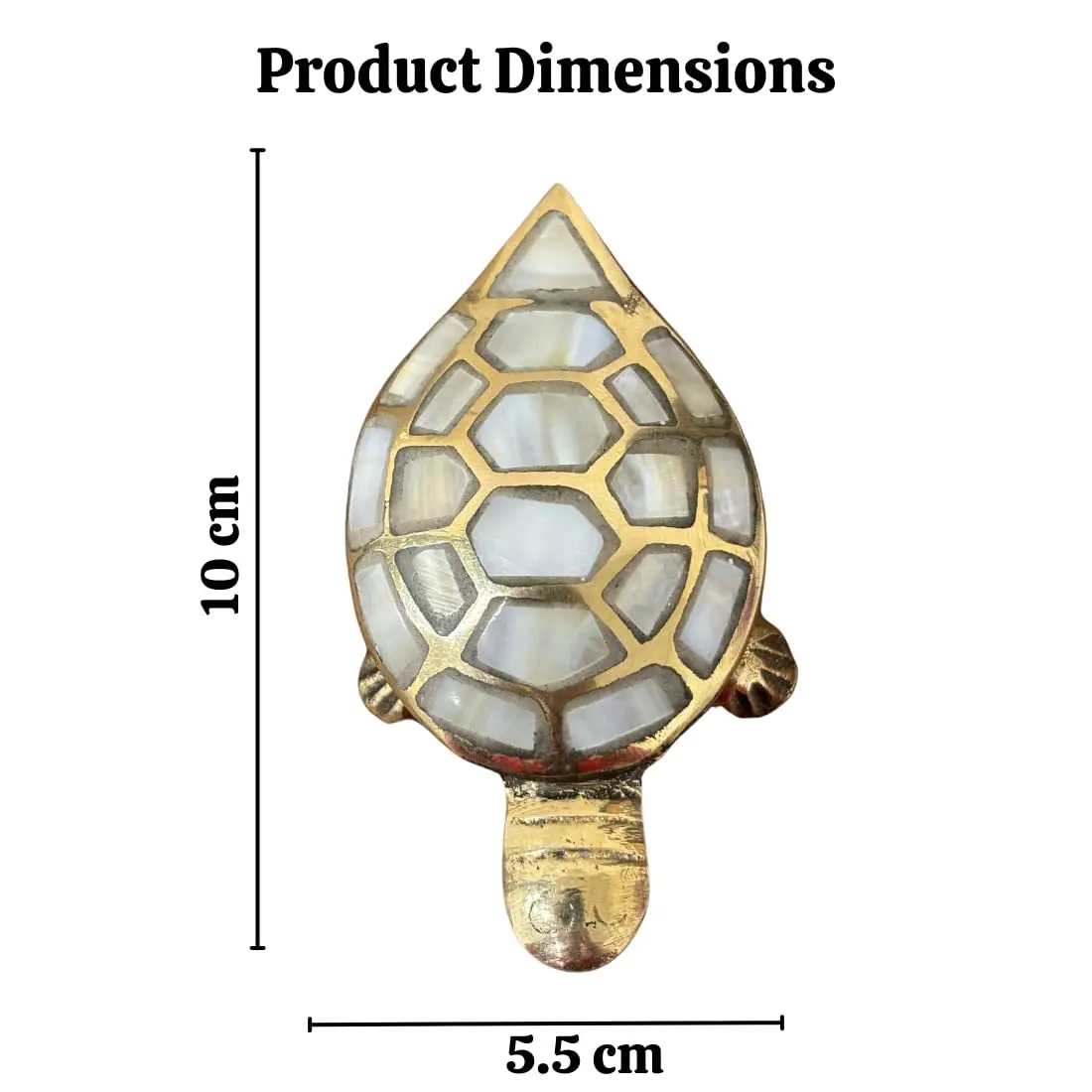 DIVE DECOR Feng Shui Brass Tortoise Figurine | Longevity, Wealth & Prosperity Symbol (1.5 cm H x 4 cm L x 2.5 cm W) - view 3