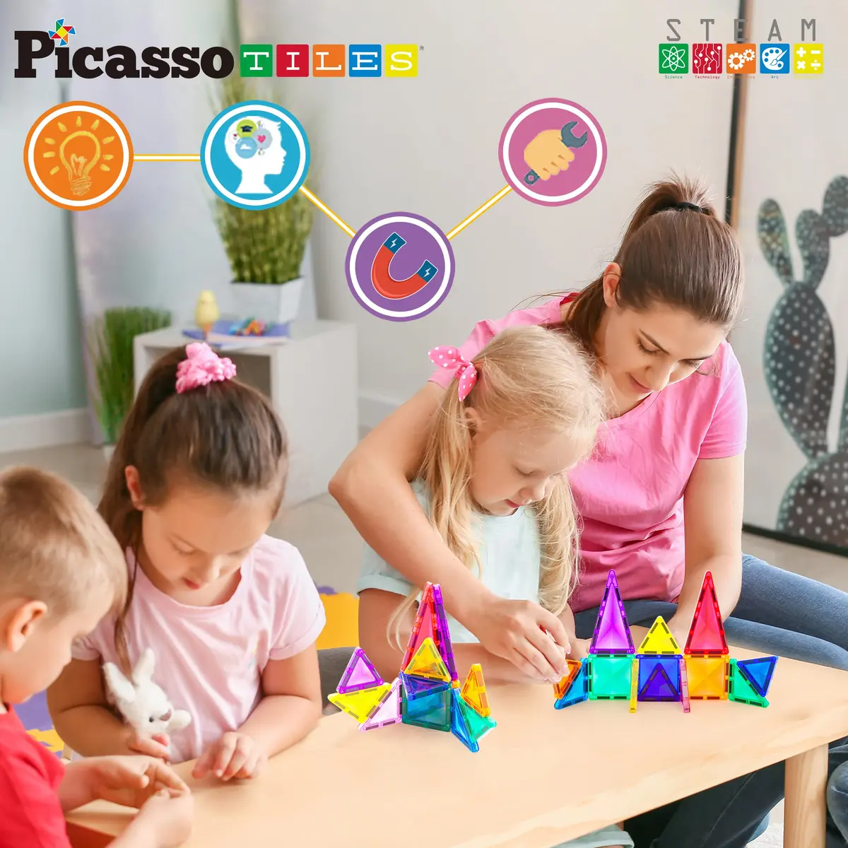 PicassoTiles Mini Diamond Series Magnet Building Blocks Toy Set 13pcs | Portable STEM Learning Kit for Kids 3+ - view 5