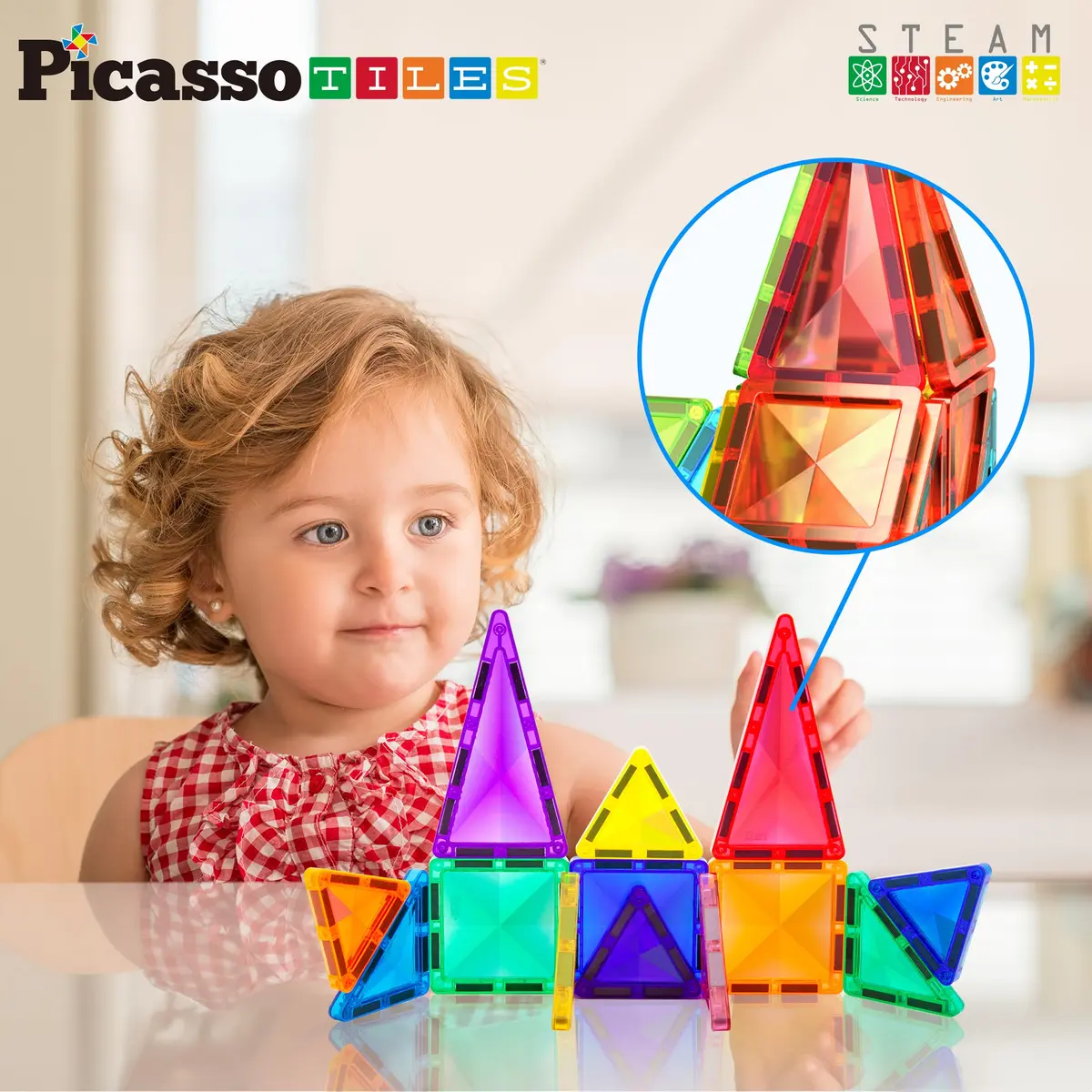 PicassoTiles Mini Diamond Series Magnet Building Blocks Toy Set 13pcs | Portable STEM Learning Kit for Kids 3+ - view 4