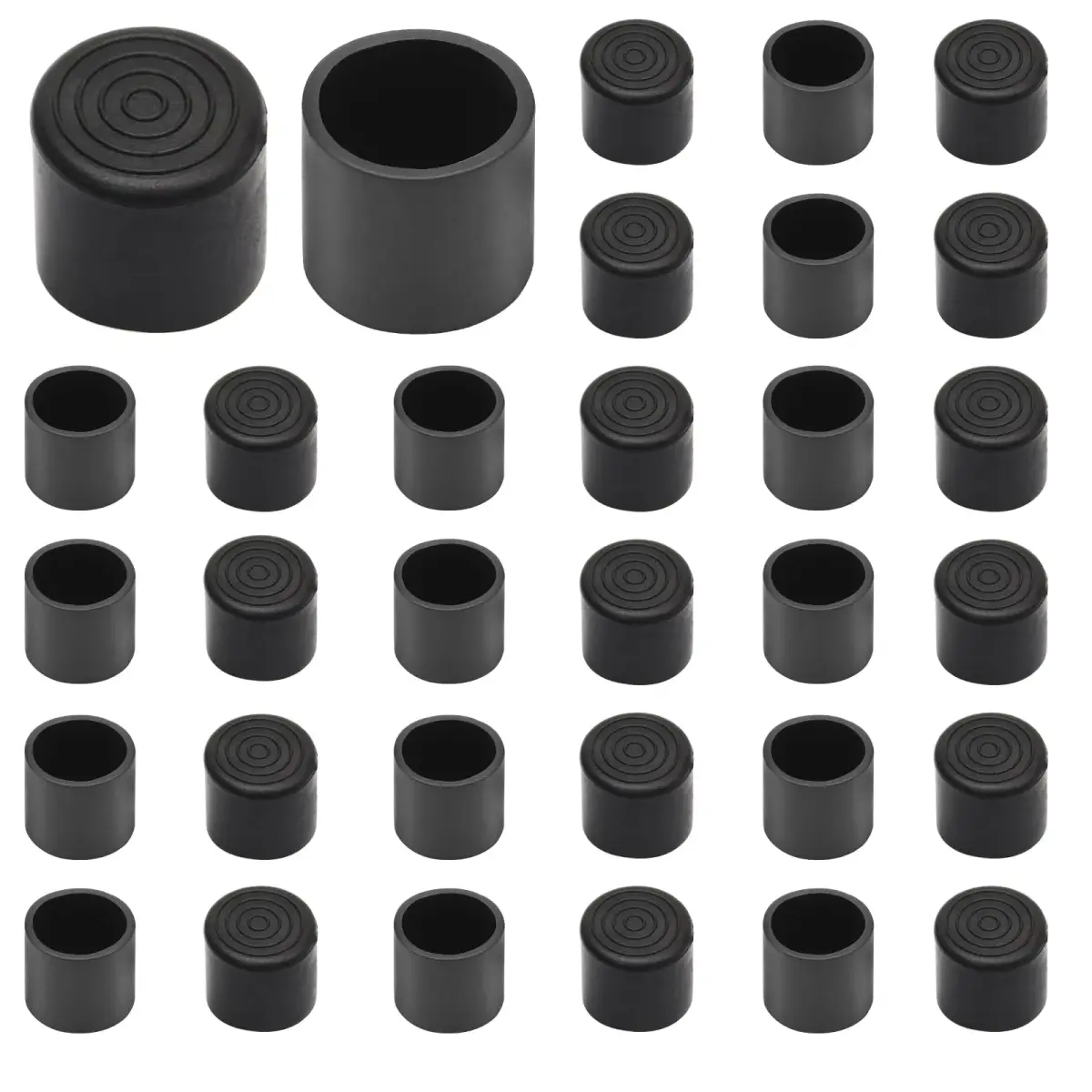 Auvotuis Black PVC Chair Leg Tips 32Pcs (22mm / 0.87 Inch) | Protects Floors from Scratches & Noise - view 7