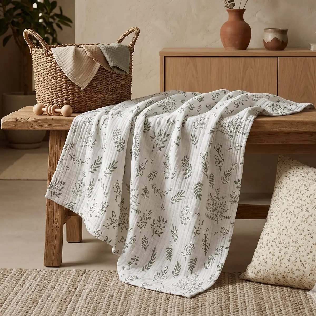 LYRICHOM BABY Muslin Swaddle Blankets 3 Pack | Breathable Organic Cotton for Newborns - view 5