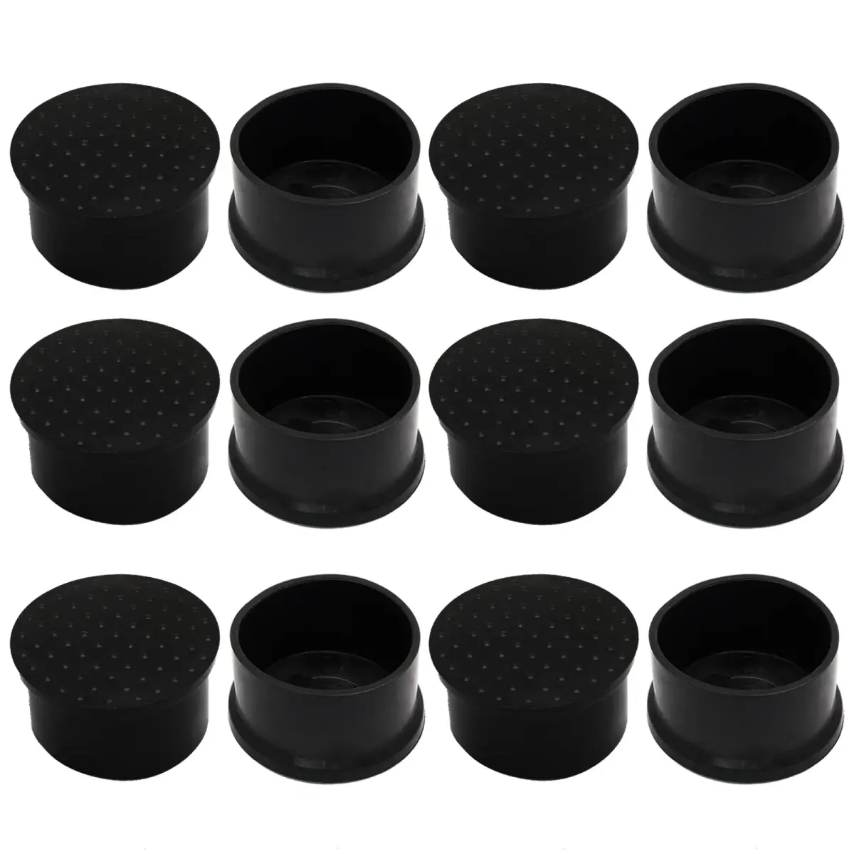 Auvotuis Black PVC Chair Leg Tips 48mm (1.89 Inch) | Protects Floors & Reduces Noise - view 7