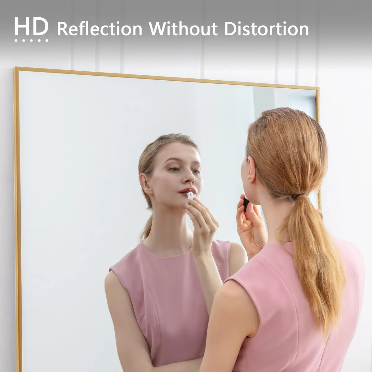 Dolonm 65x22 Inch Full Length Mirror | Modern Standing Floor Mirror for Living Room, Bedroom, Bathroom, Hallway, Gold Frame - view 7