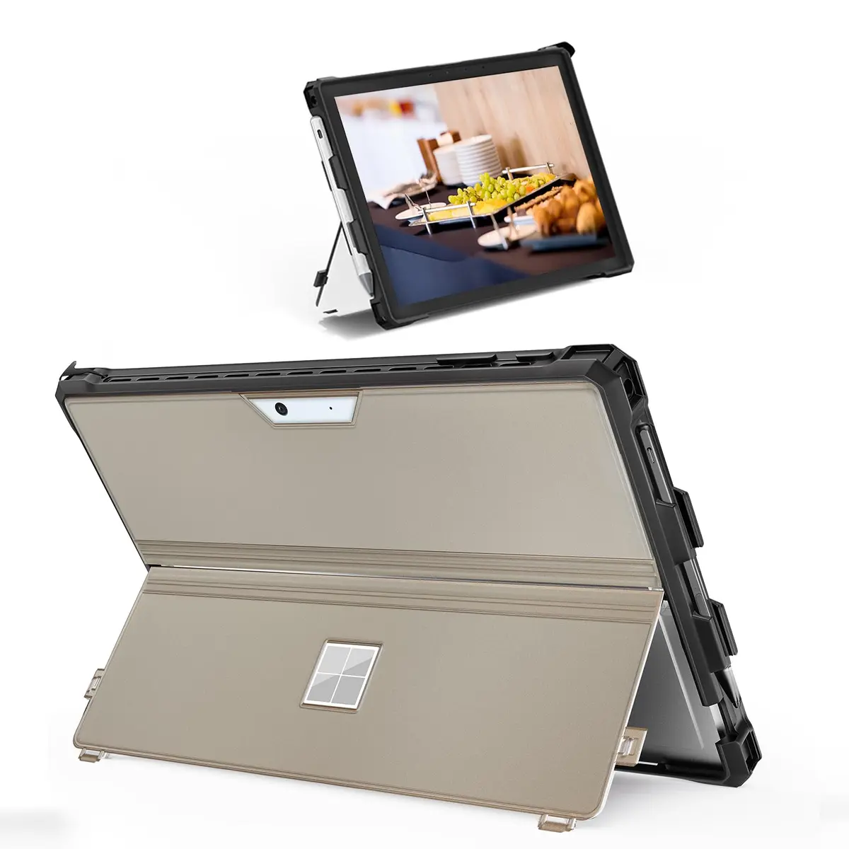 YORUNOHOSHI 12.3" Surface Pro Rugged Cover Case with Pen Holder | Translucent Black - main product image