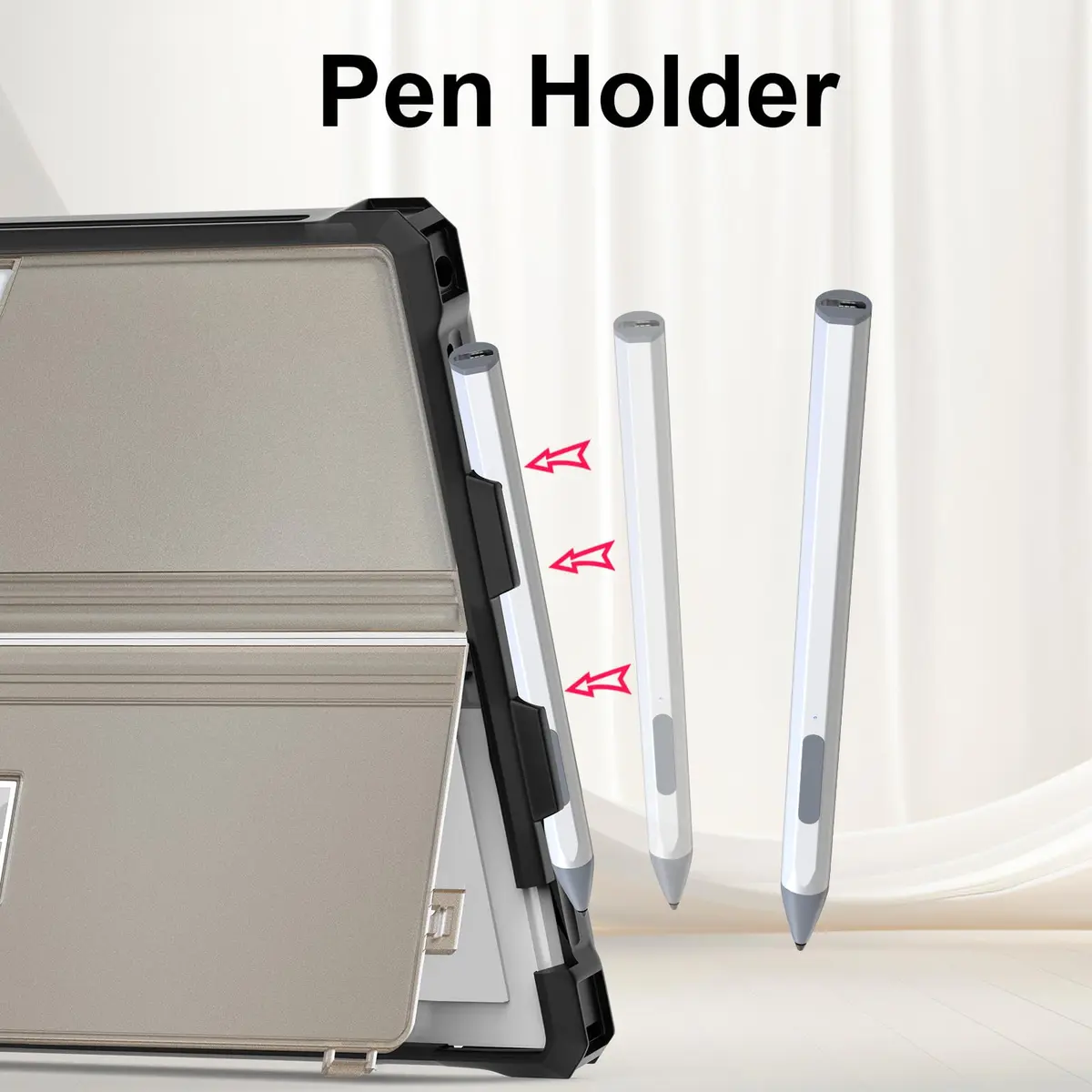 YORUNOHOSHI 12.3" Surface Pro Rugged Cover Case with Pen Holder | Translucent Black - view 5