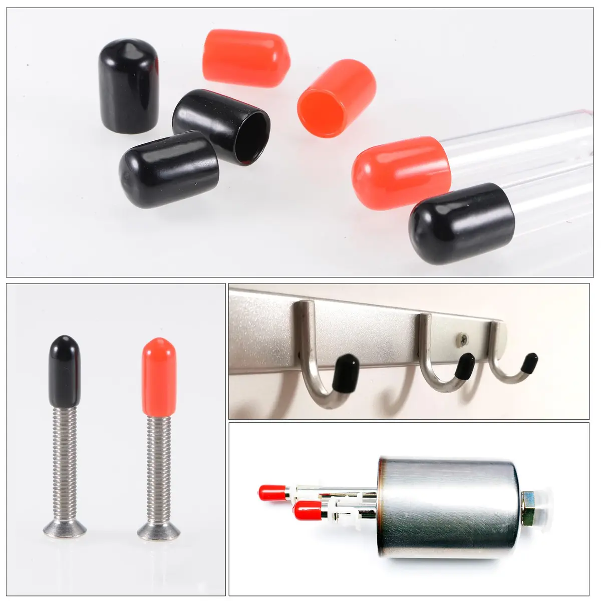 uxcell Rubber End Caps 10mm | Vinyl PVC Round Tube Bolt Cover Protectors Grey - view 5