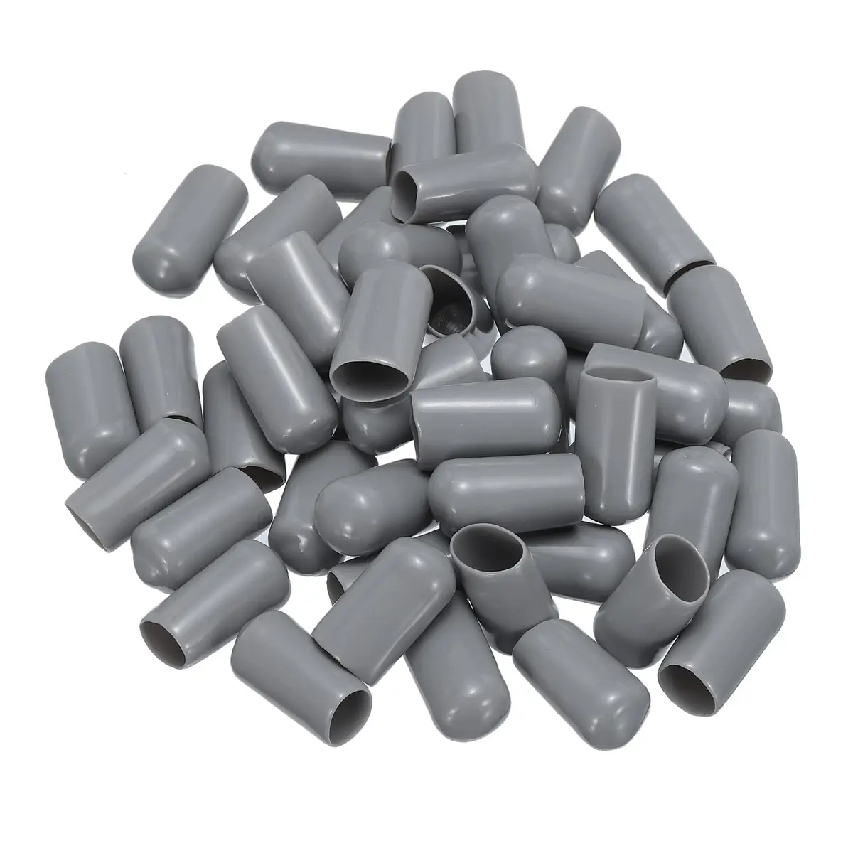 uxcell Rubber End Caps 10mm | Vinyl PVC Round Tube Bolt Cover Protectors Grey - main product image