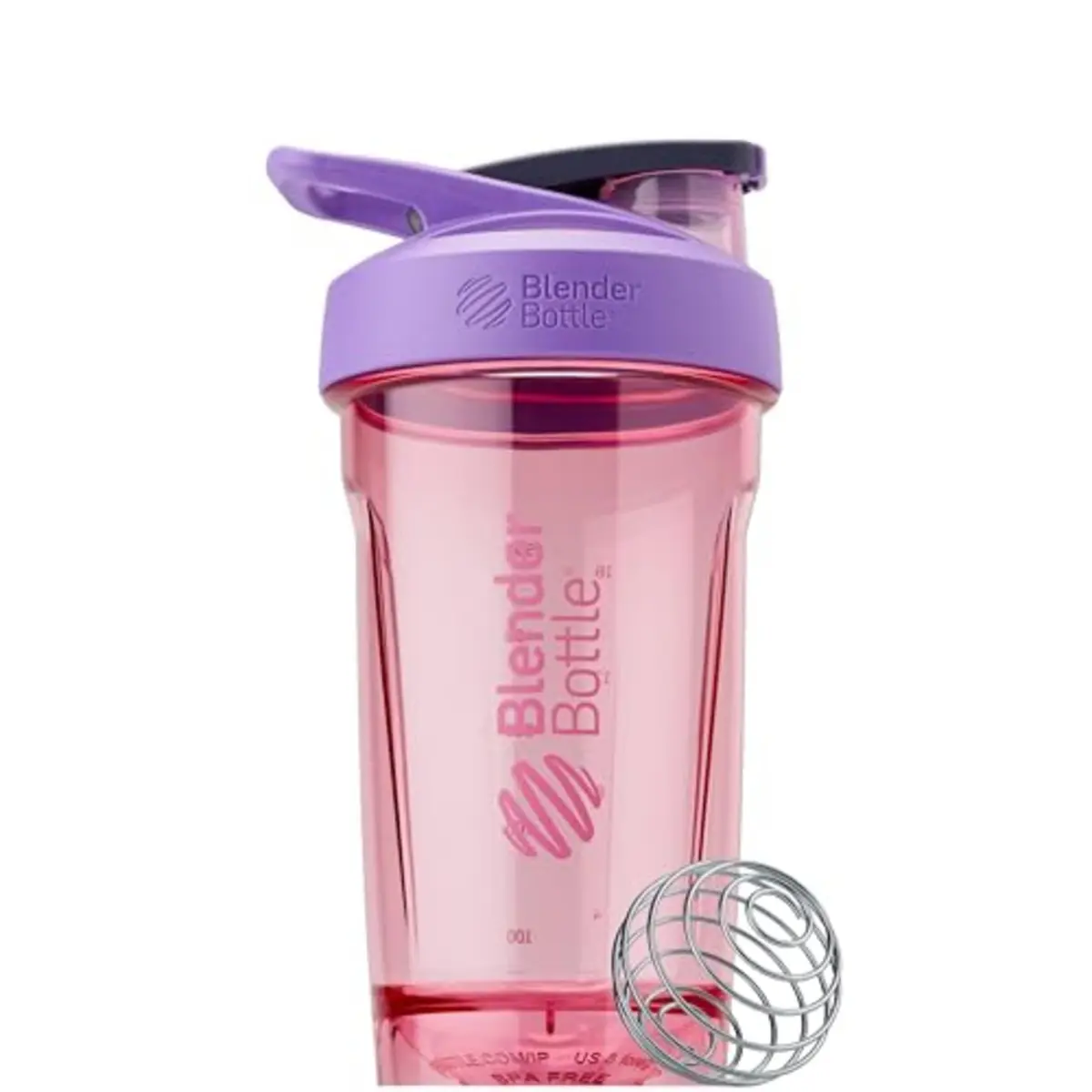 BlenderBottle Strada Shaker Bottle 24 oz (710 ml) Purple | Leak-Proof Locking Lid & BlenderBall Whisk - main product image