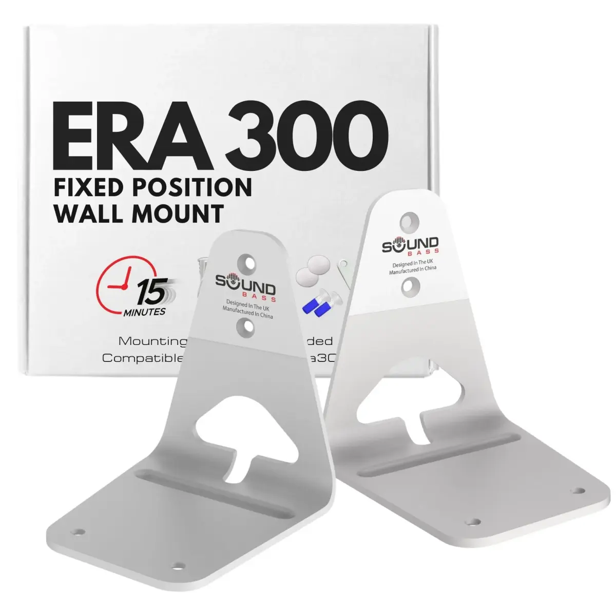 Sound Bass ERA300 Wall Mount Bracket Twin Pack White | Low Profile Space Saving Design - main product image