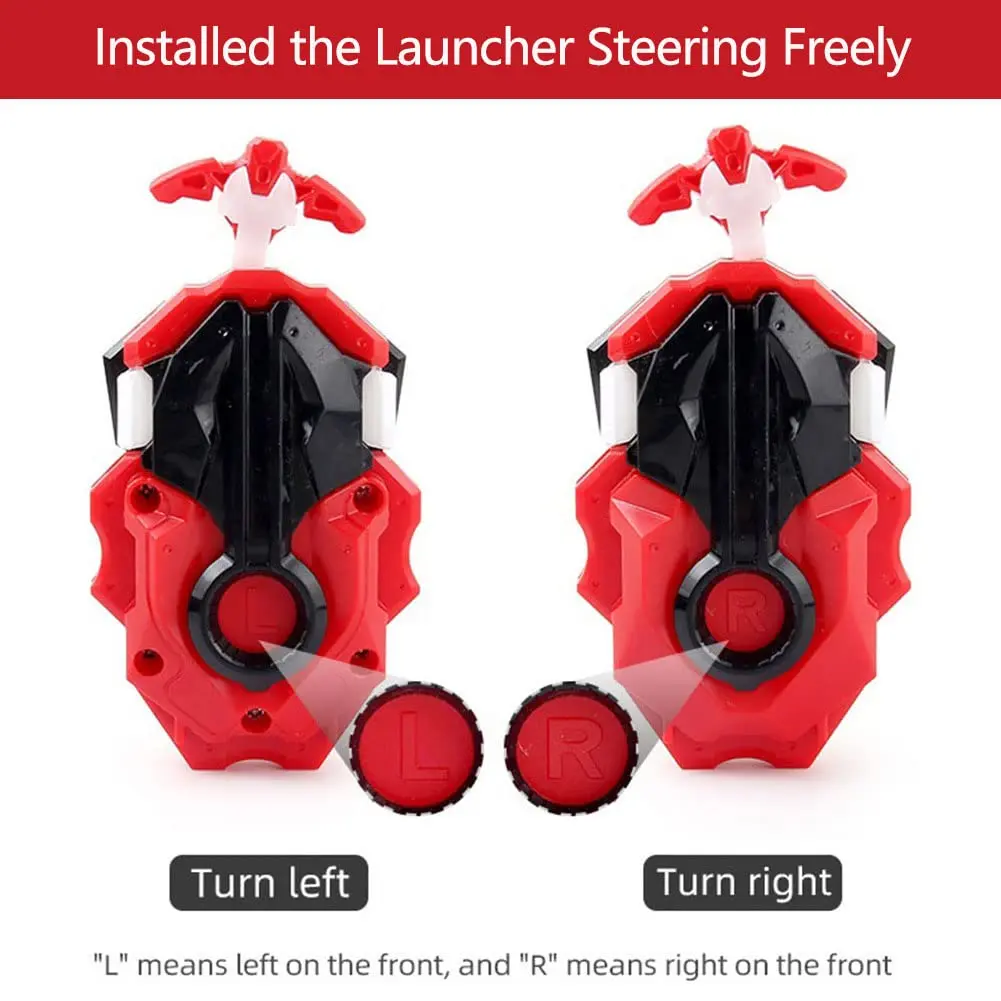 Battbeyle Red Spinning Toy Top Launcher and Grip Set | ASTM-Tested for Kids 6+ - view 2